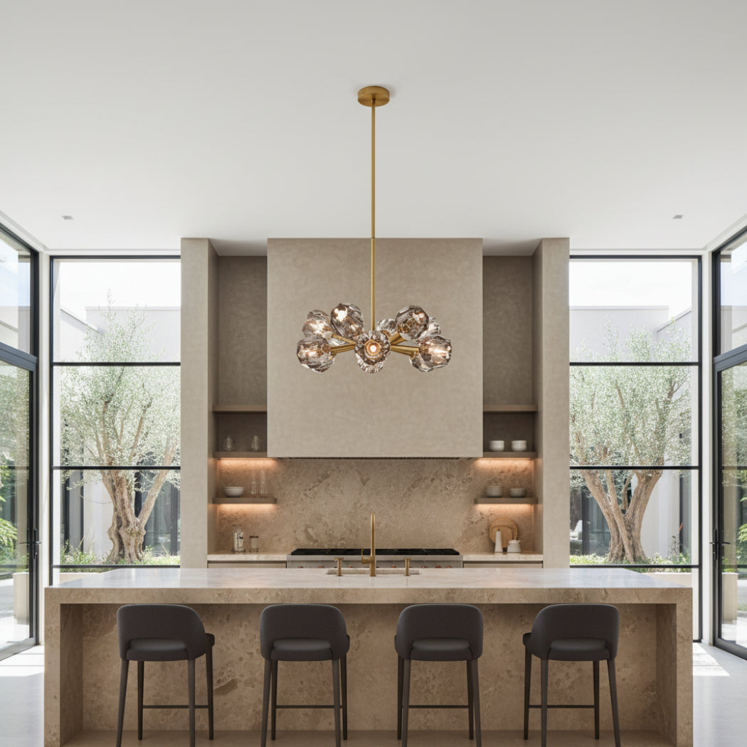 Boule De Modern Smoke Round Chandelier 24"