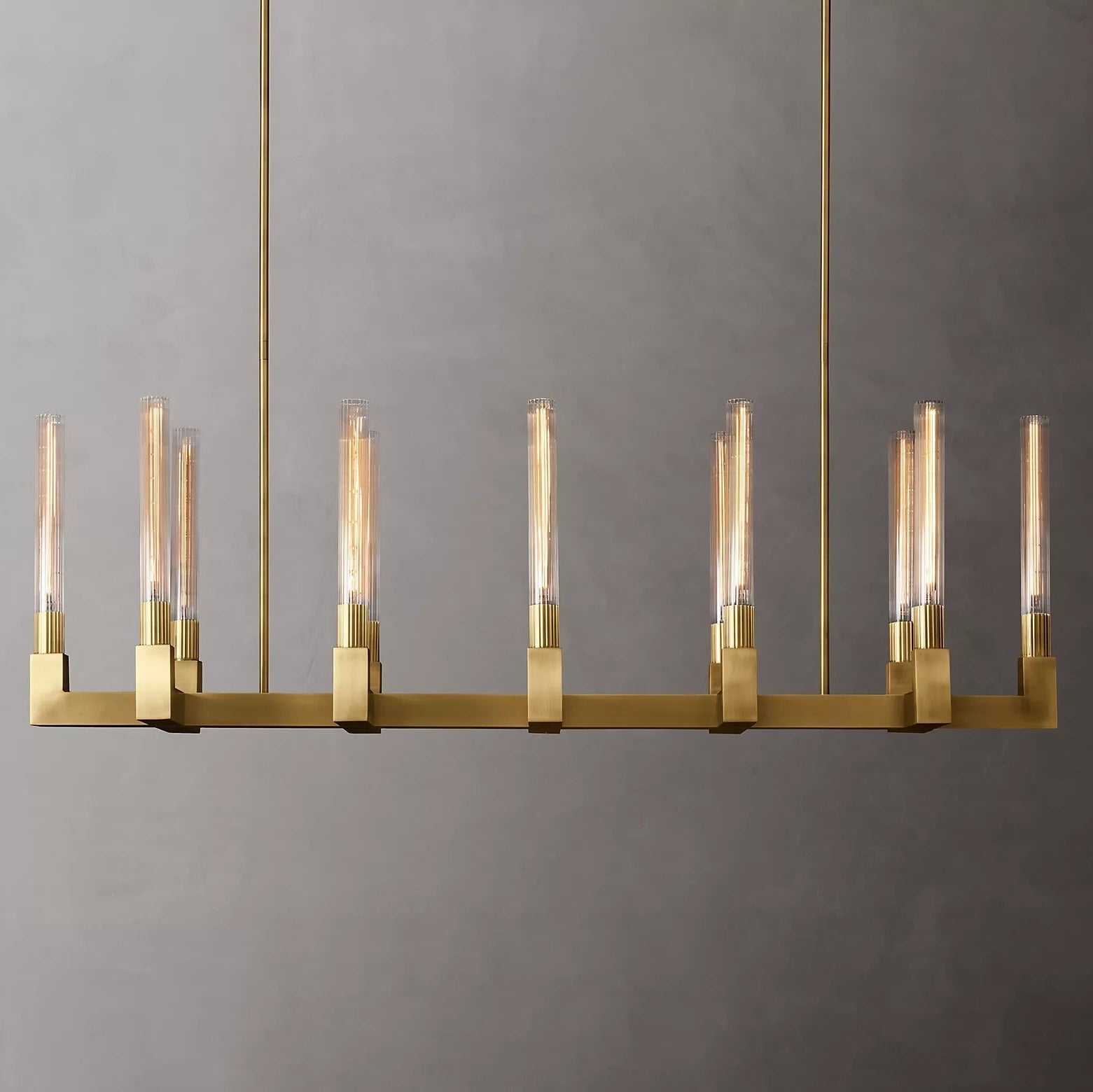 Cannele Modern Candlestick Linear Chandelier 55"