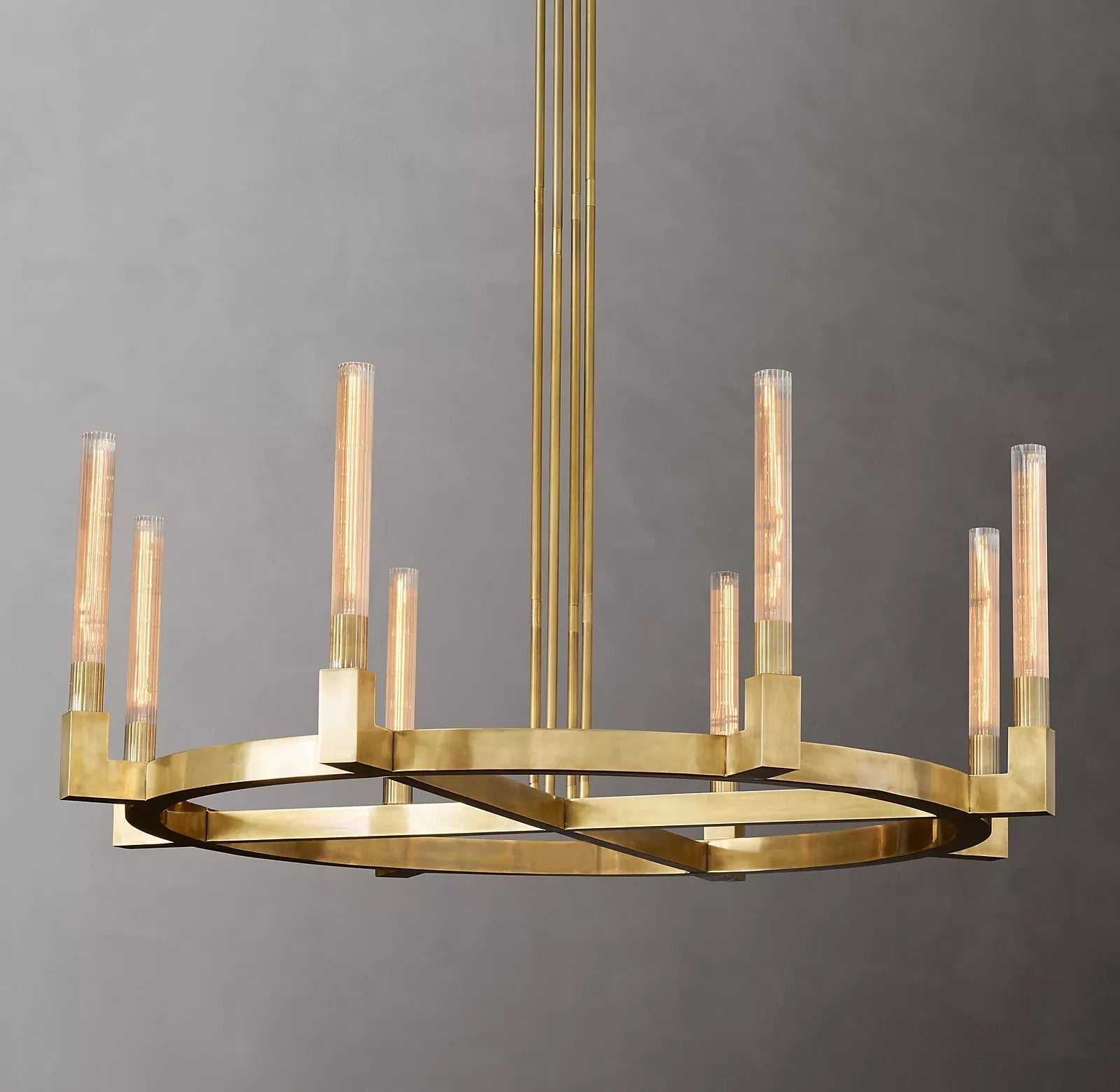 Cannele Modern Linear Candlestick Round Chandelier Light 48"