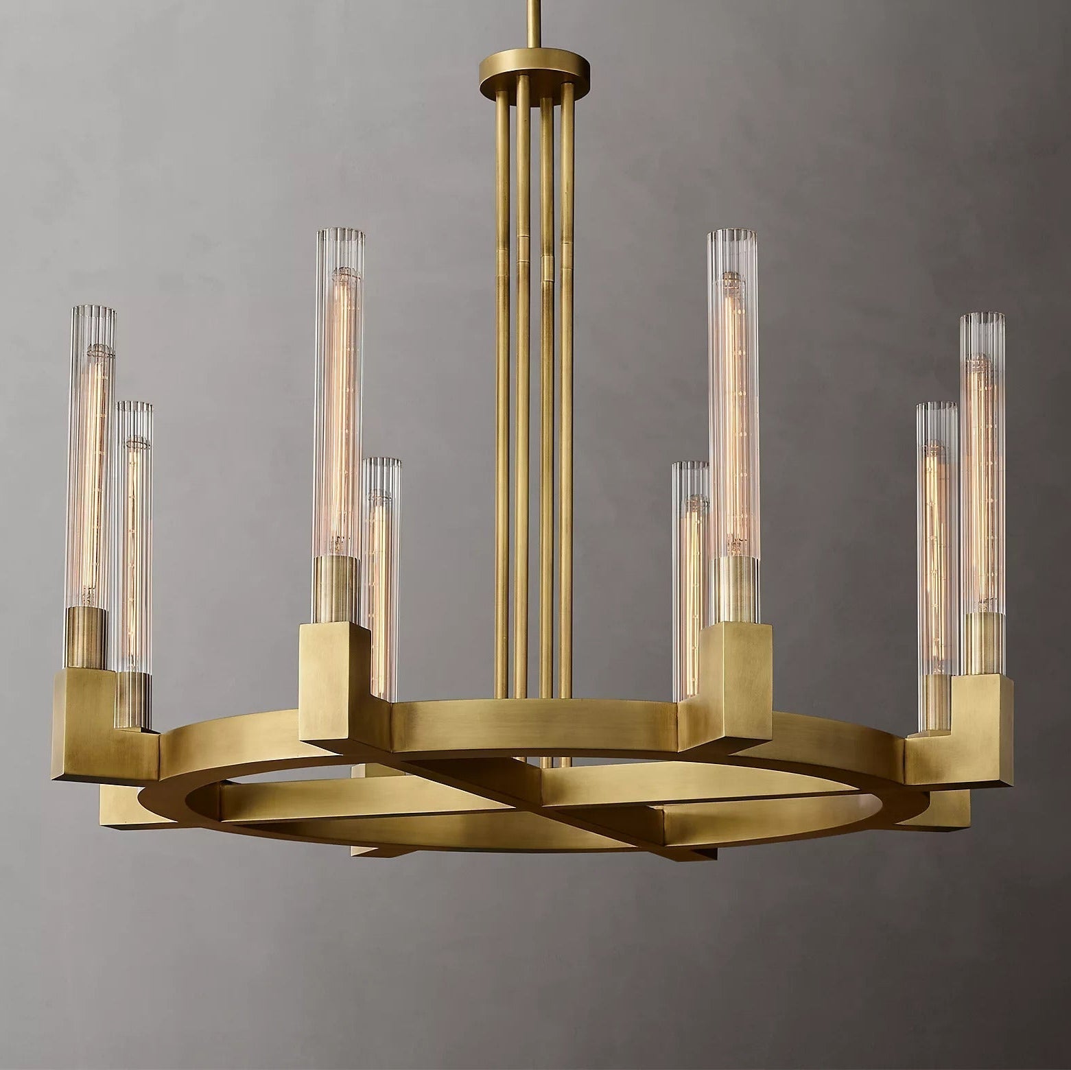 Cannele Modern Linear Candlestick Round Chandelier Light 36"
