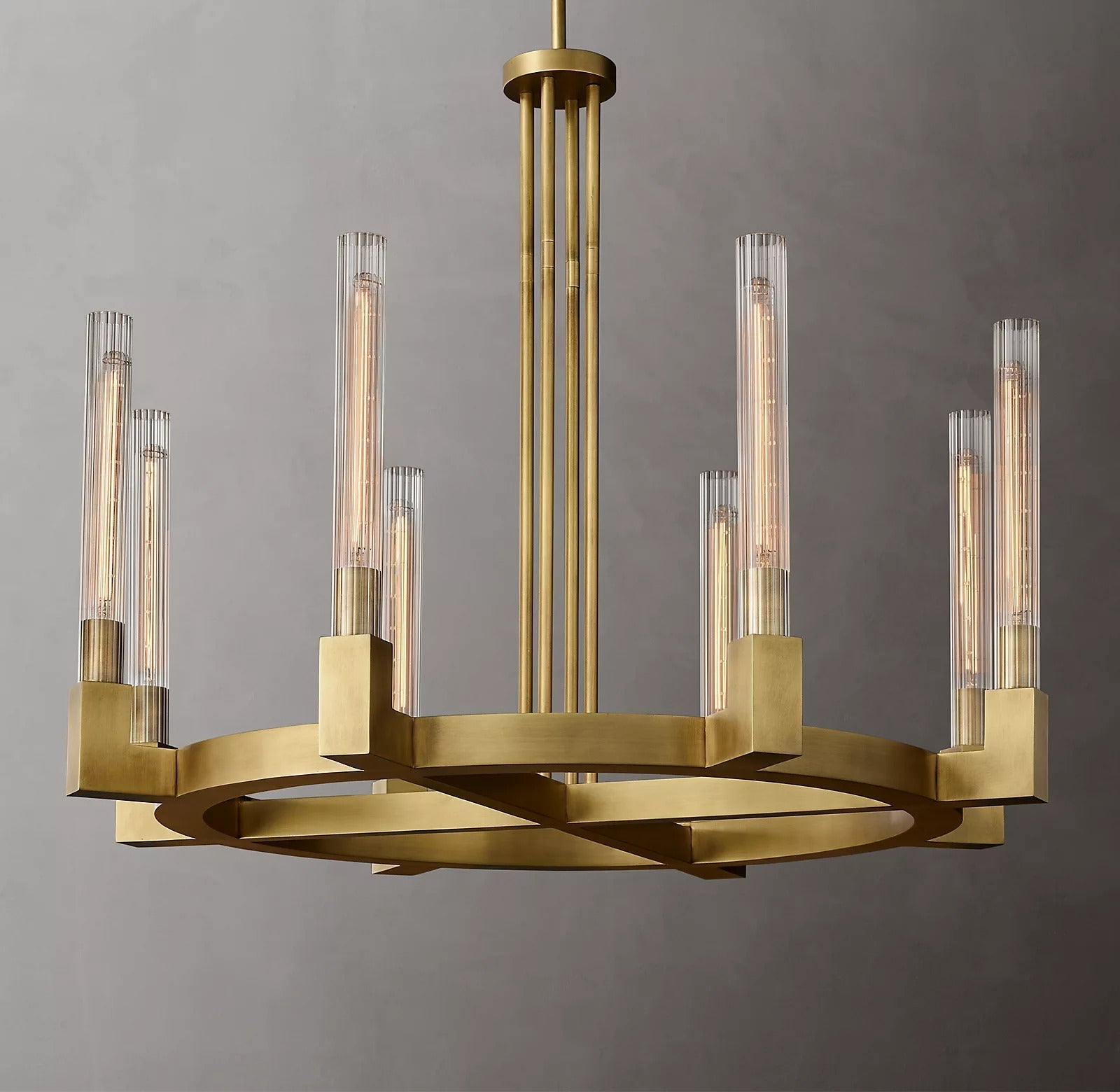 Cannele Modern Linear Candlestick Round Chandelier Light 36"