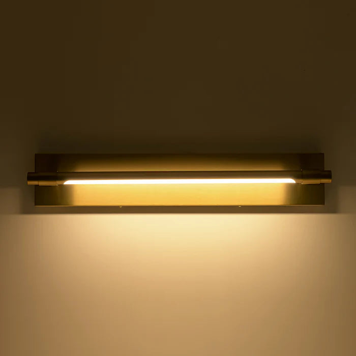 Brillio Modern Brass 1-Light Dimmable LED Modern Cylinder Wall Sconce 23"