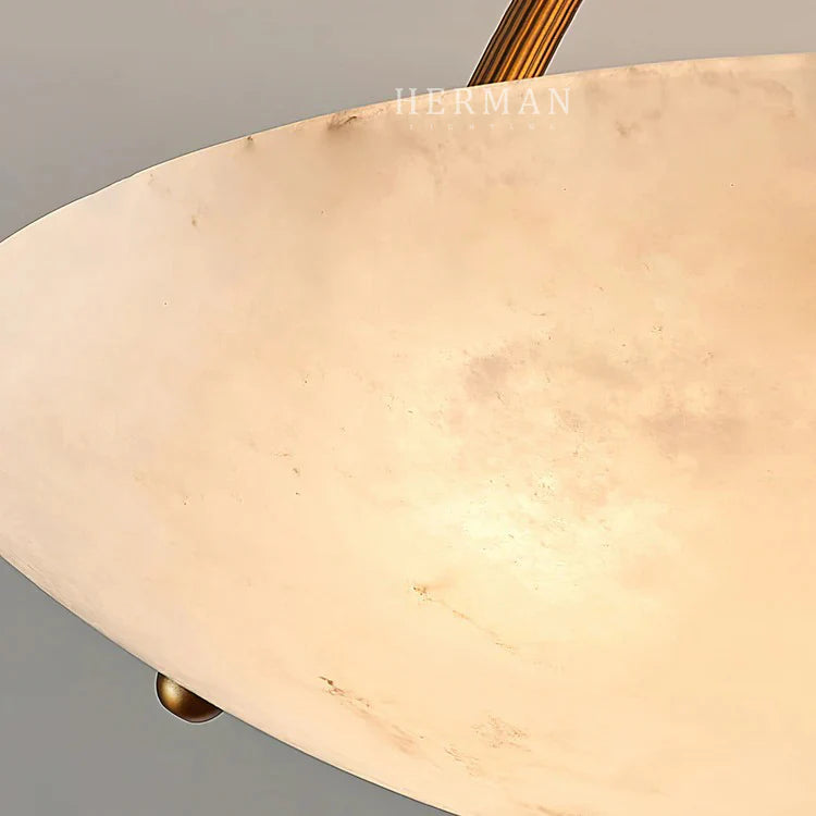 Modern Vintage Round Alabaster Ceiling Lamp