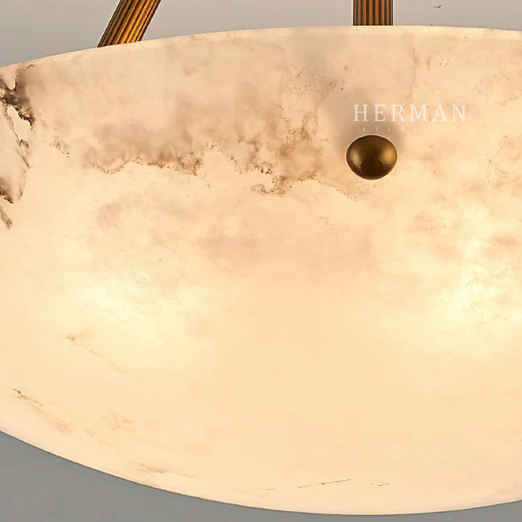Modern Vintage Round Alabaster Ceiling Lamp