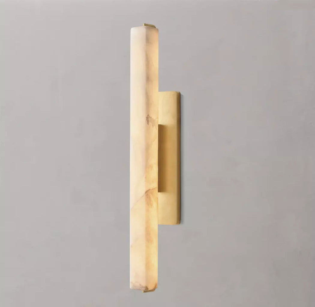 Audubons Modern Alabaster Single Sconce 15"
