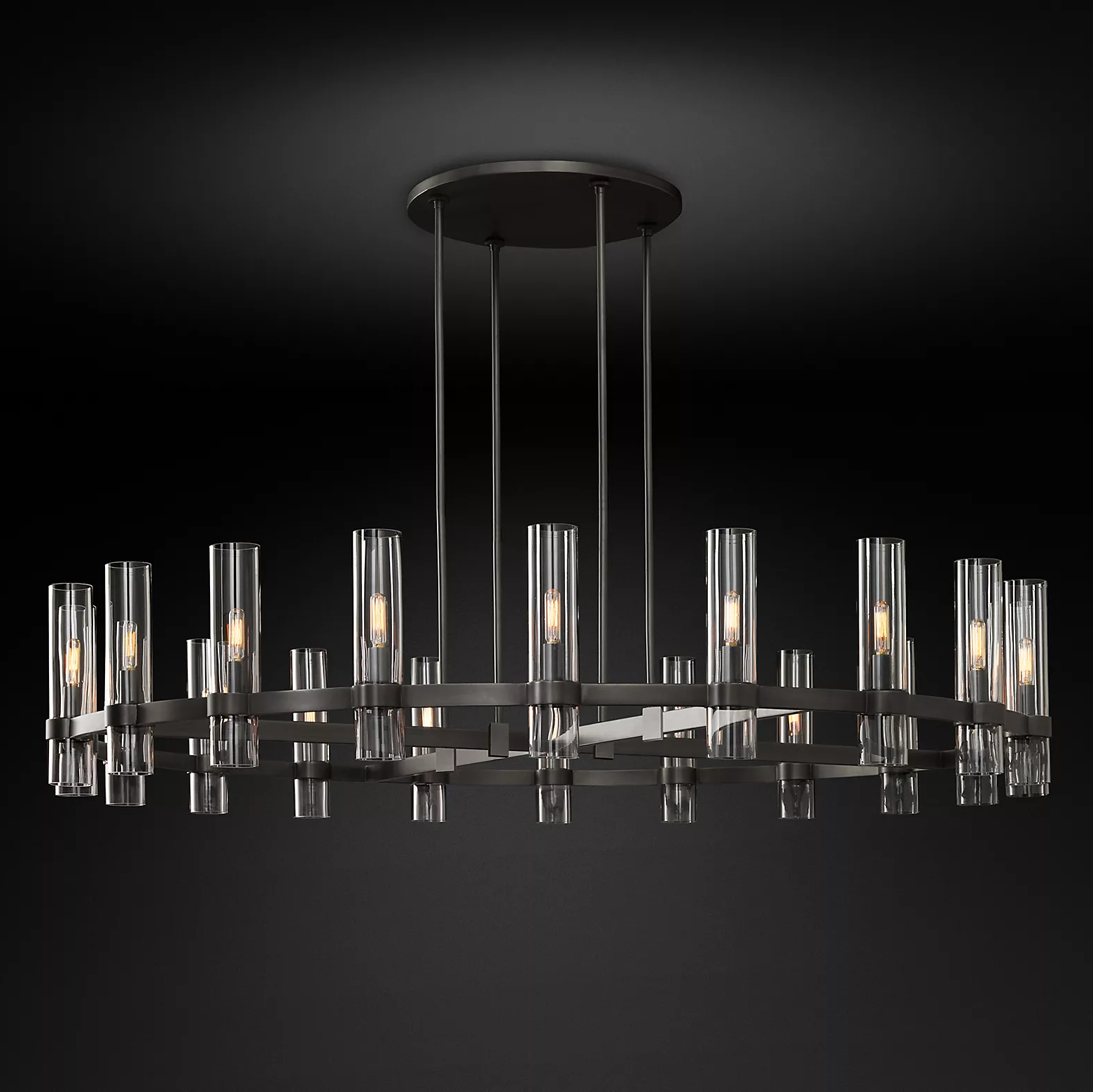 Ravelle Modern Glass Round Chandeliers 60"