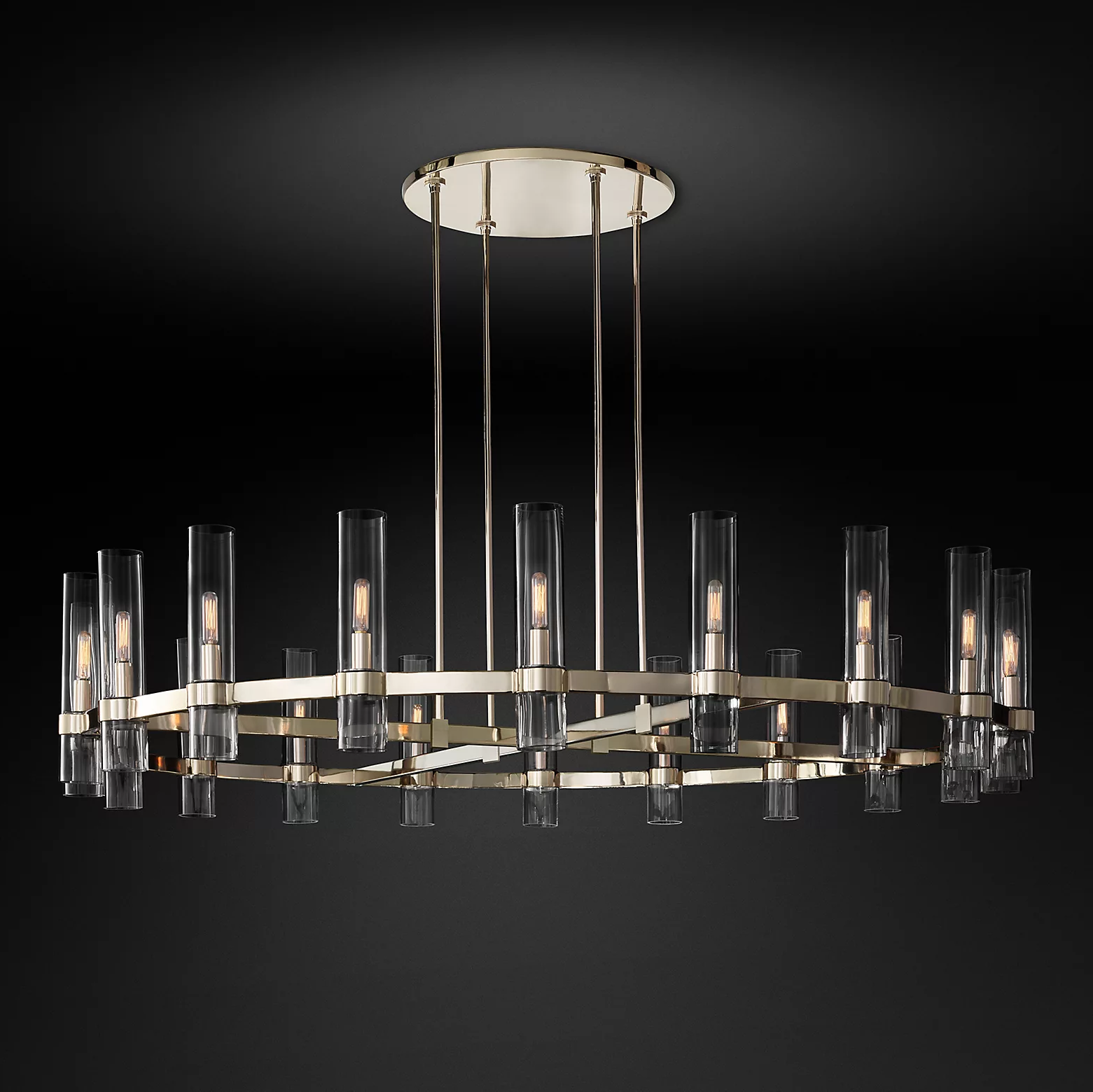 Ravelle Modern Glass Round Chandeliers 60"