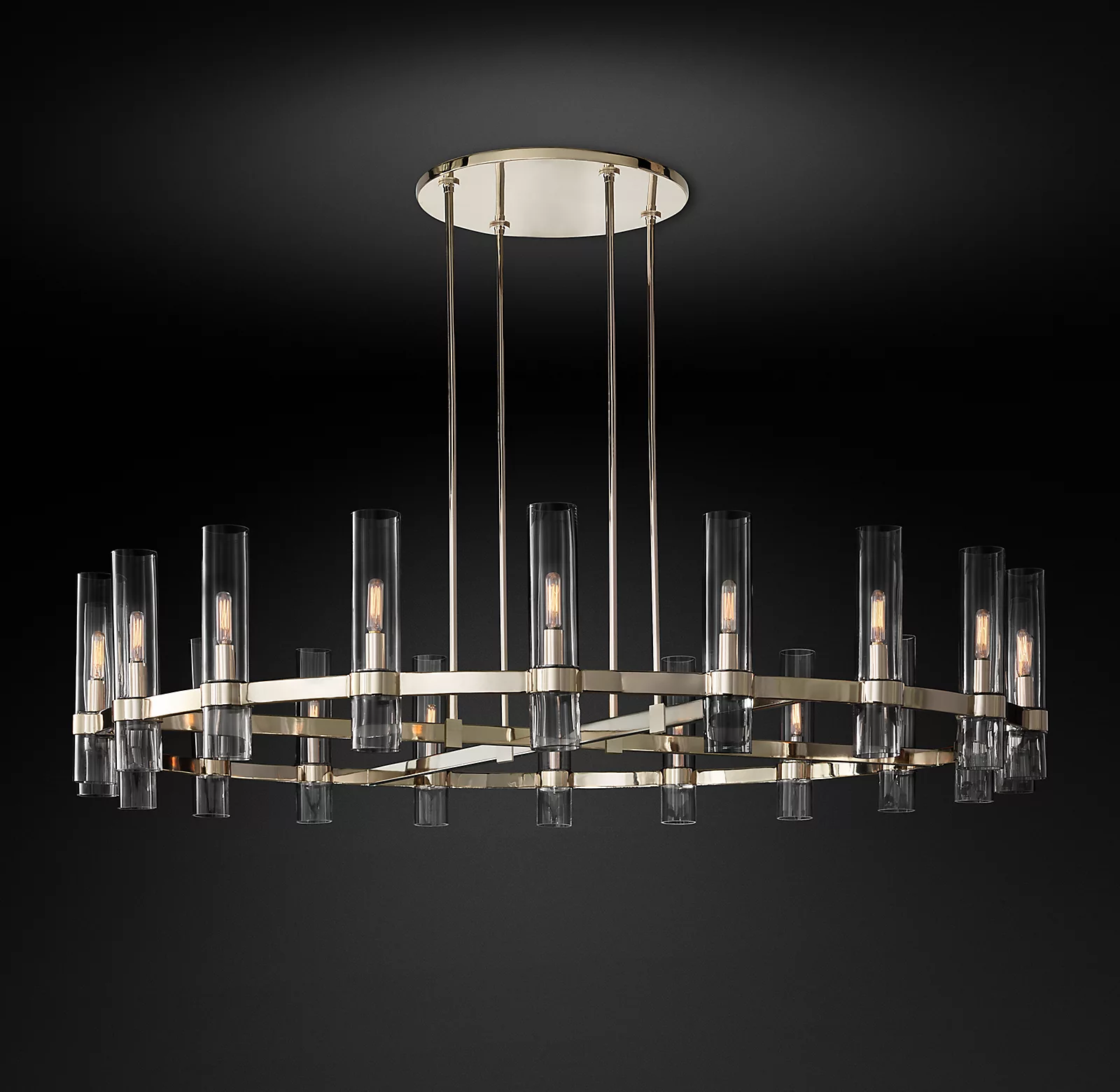 Ravelle Modern Glass Round Chandeliers 60"