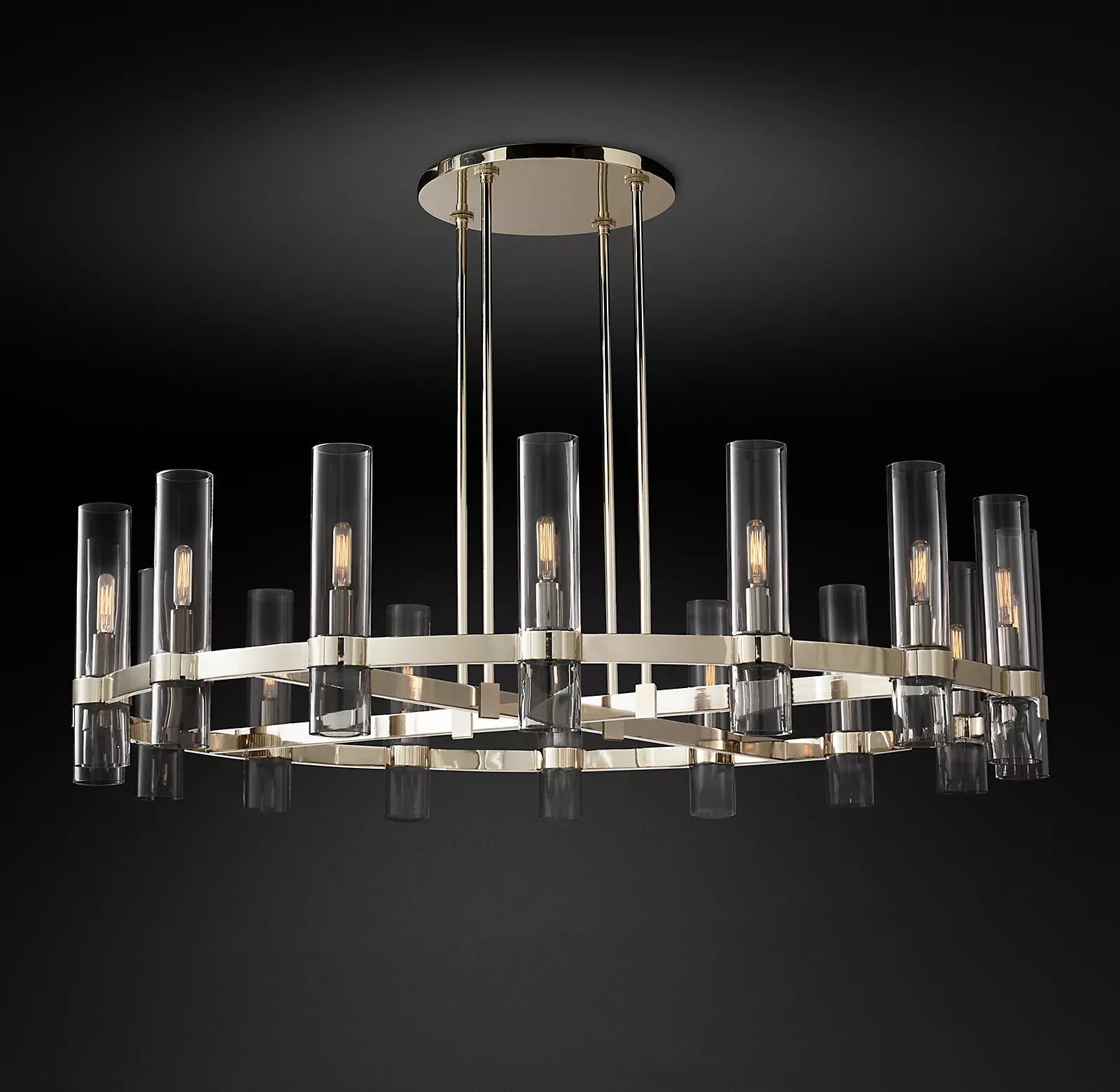 Ravelle Modern Glass Round Chandelier 48"
