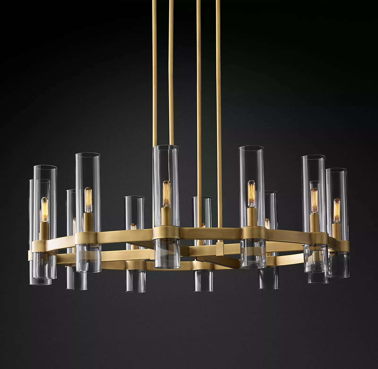 Ravelle Modern Glass Round Chandelier 36"