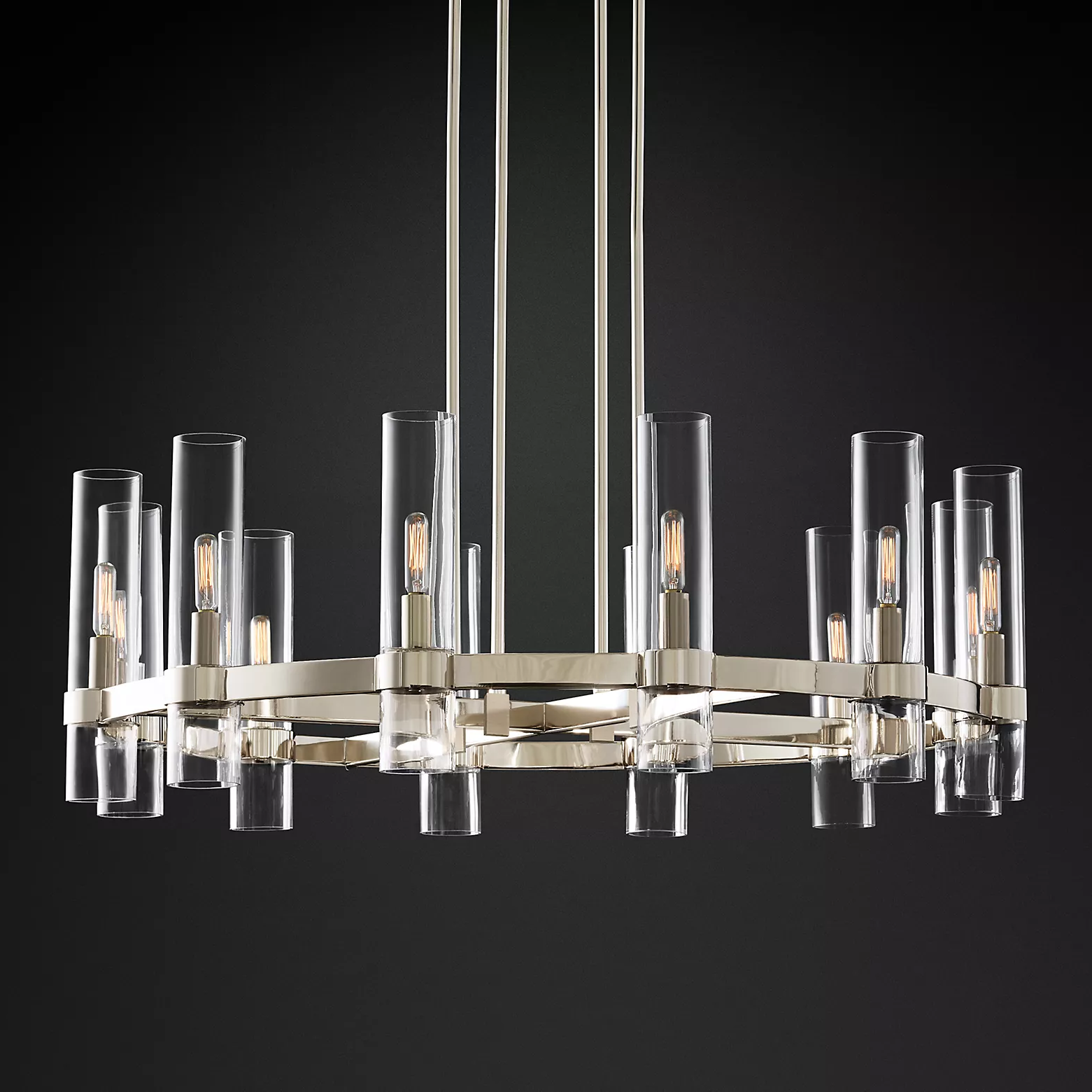Ravelle Modern Glass Round Chandelier 36"