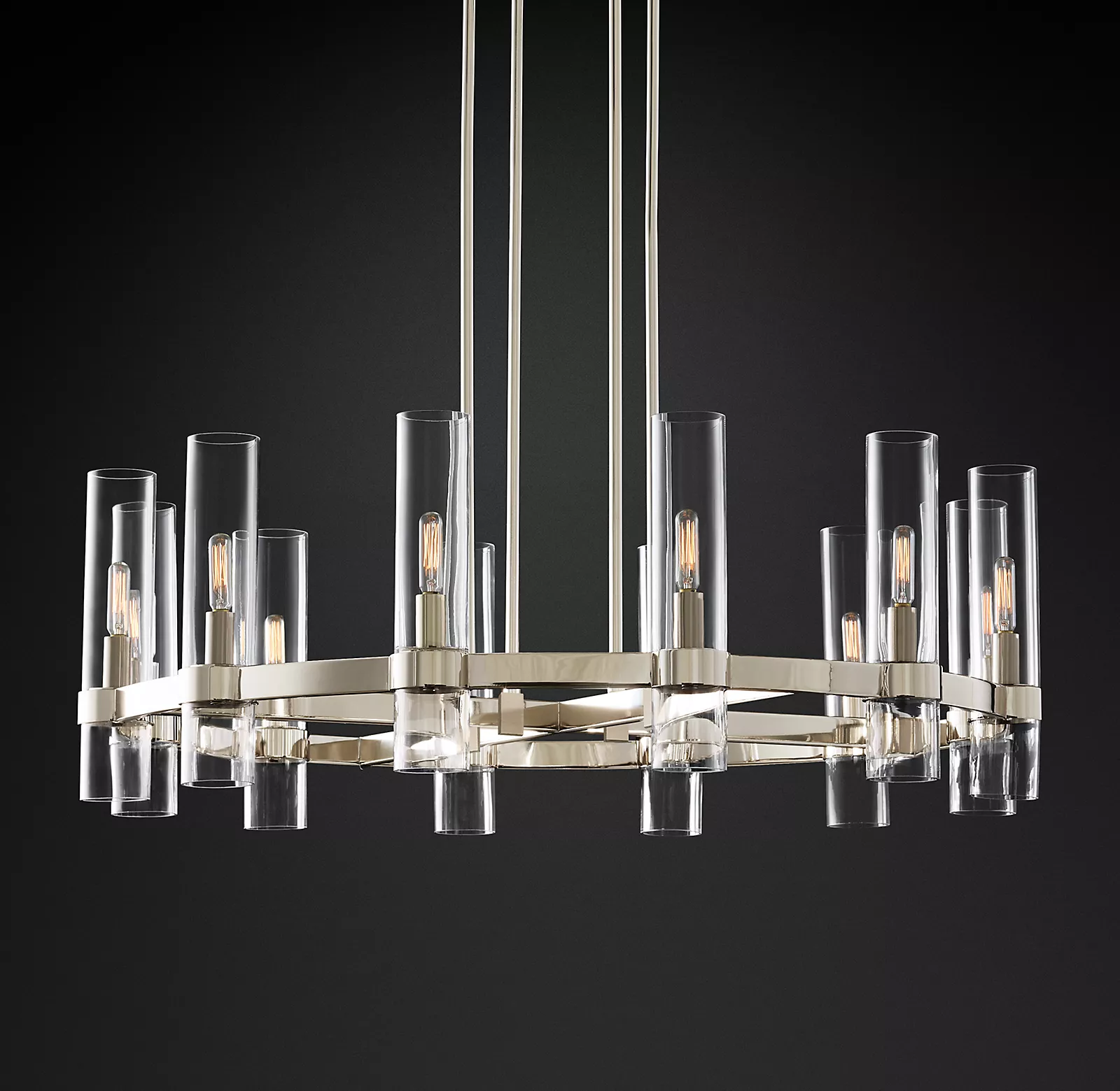 Ravelle Modern Glass Round Chandelier 36"