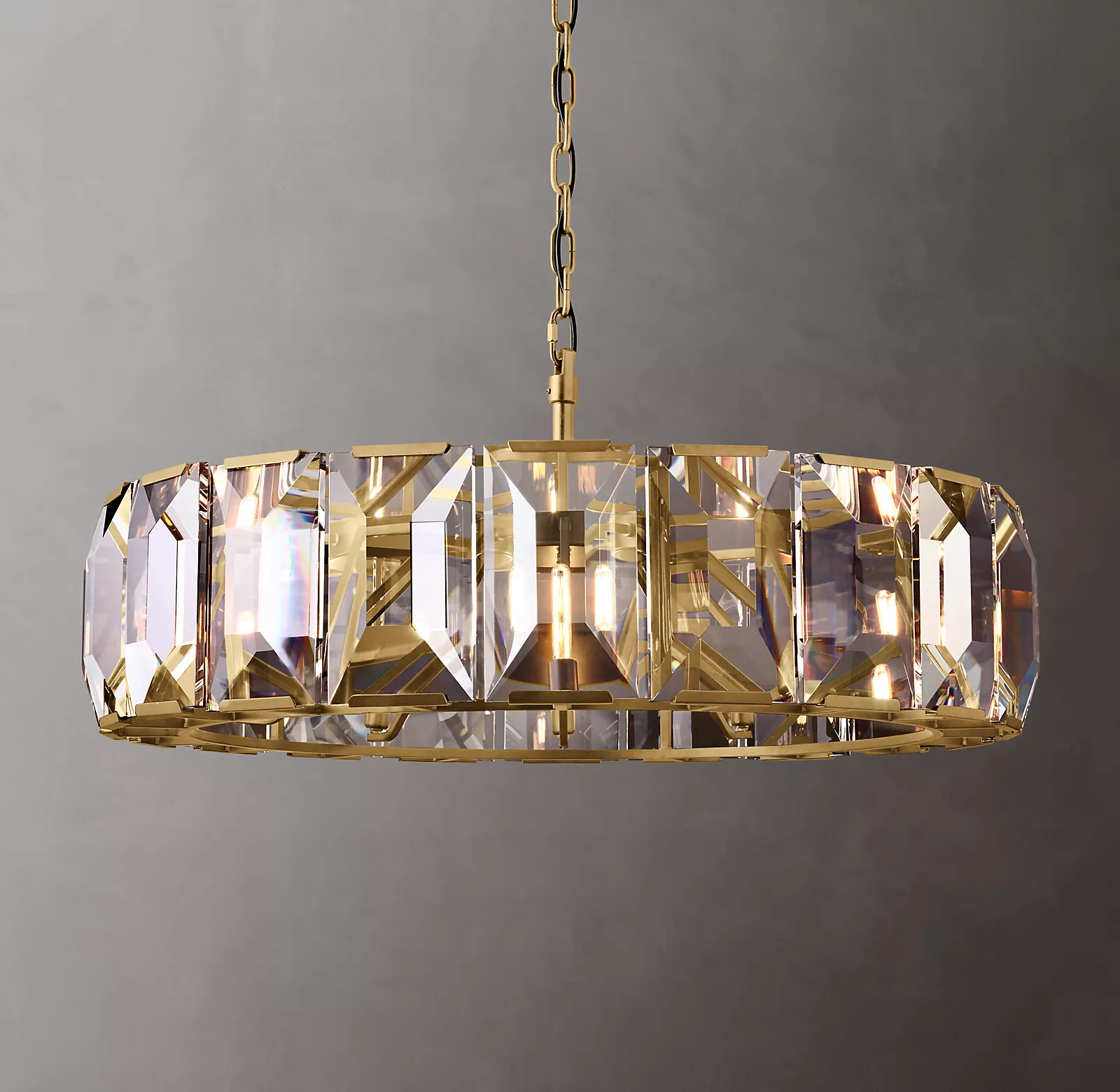 Harlowe Modern Crystal Round Chandelier Light 43"