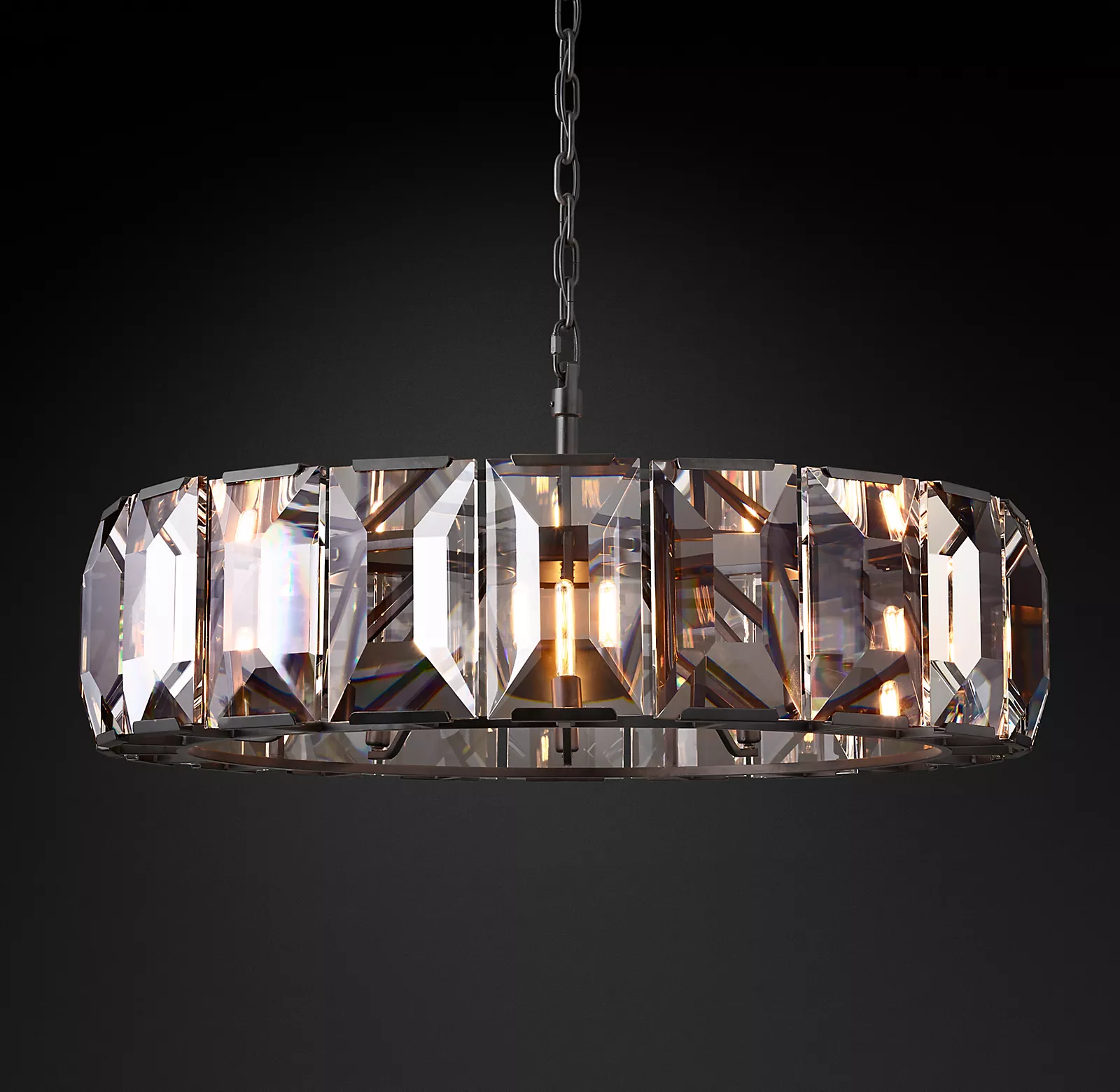 Harlowe Modern Crystal Round Chandelier Light 43"
