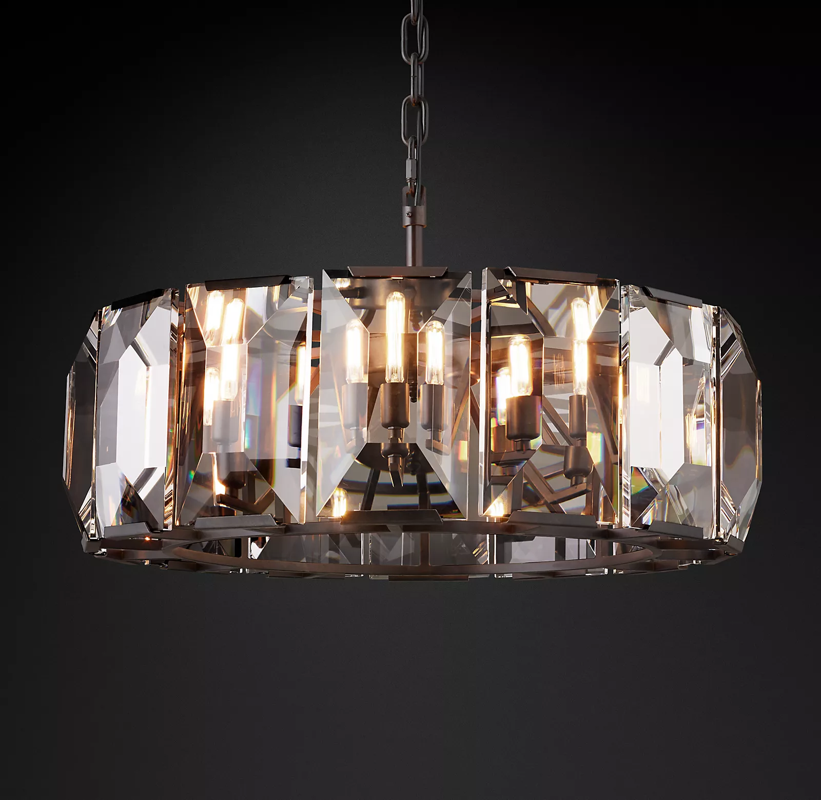 Harlowe Modern Crystal Round Chandelier Light 31"
