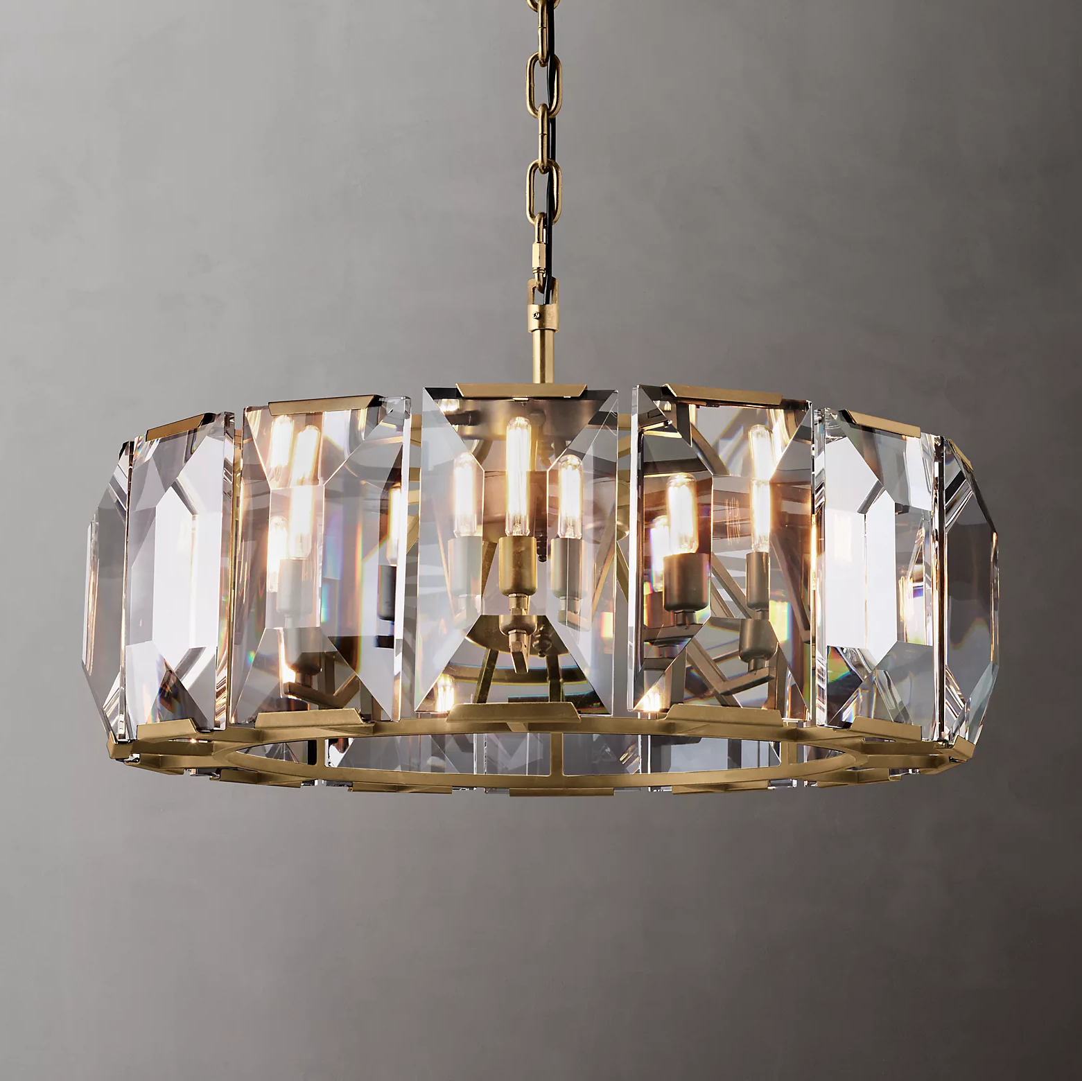 Harlowe Modern Crystal Round Chandelier Light 31"