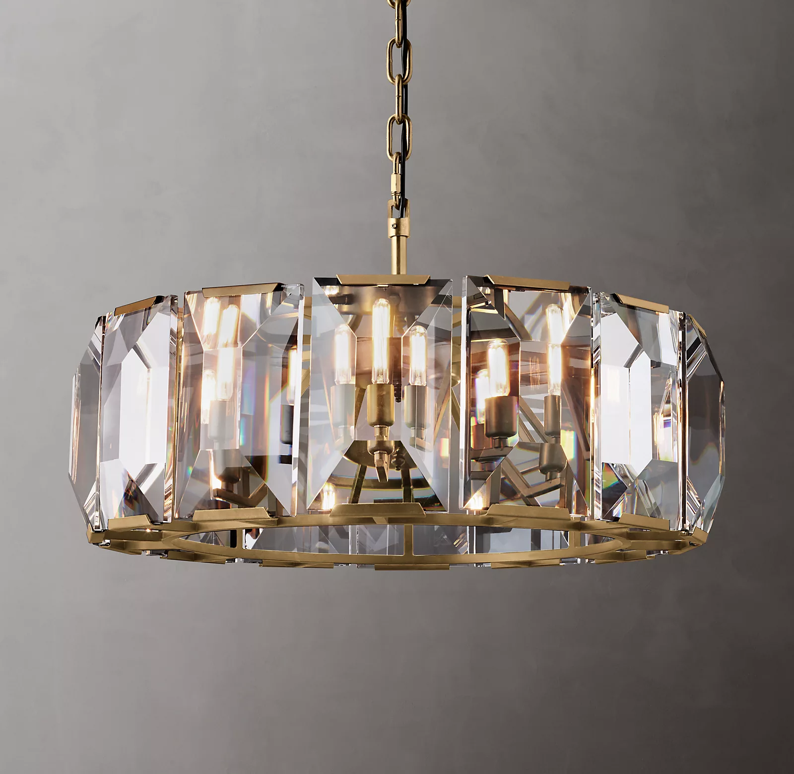 Harlowe Modern Crystal Round Chandelier Light 31"
