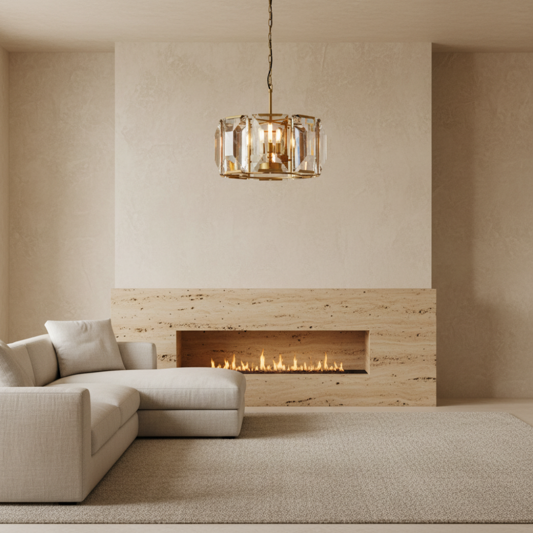 Harlowe Modern Crystal Round Chandelier Light 19"