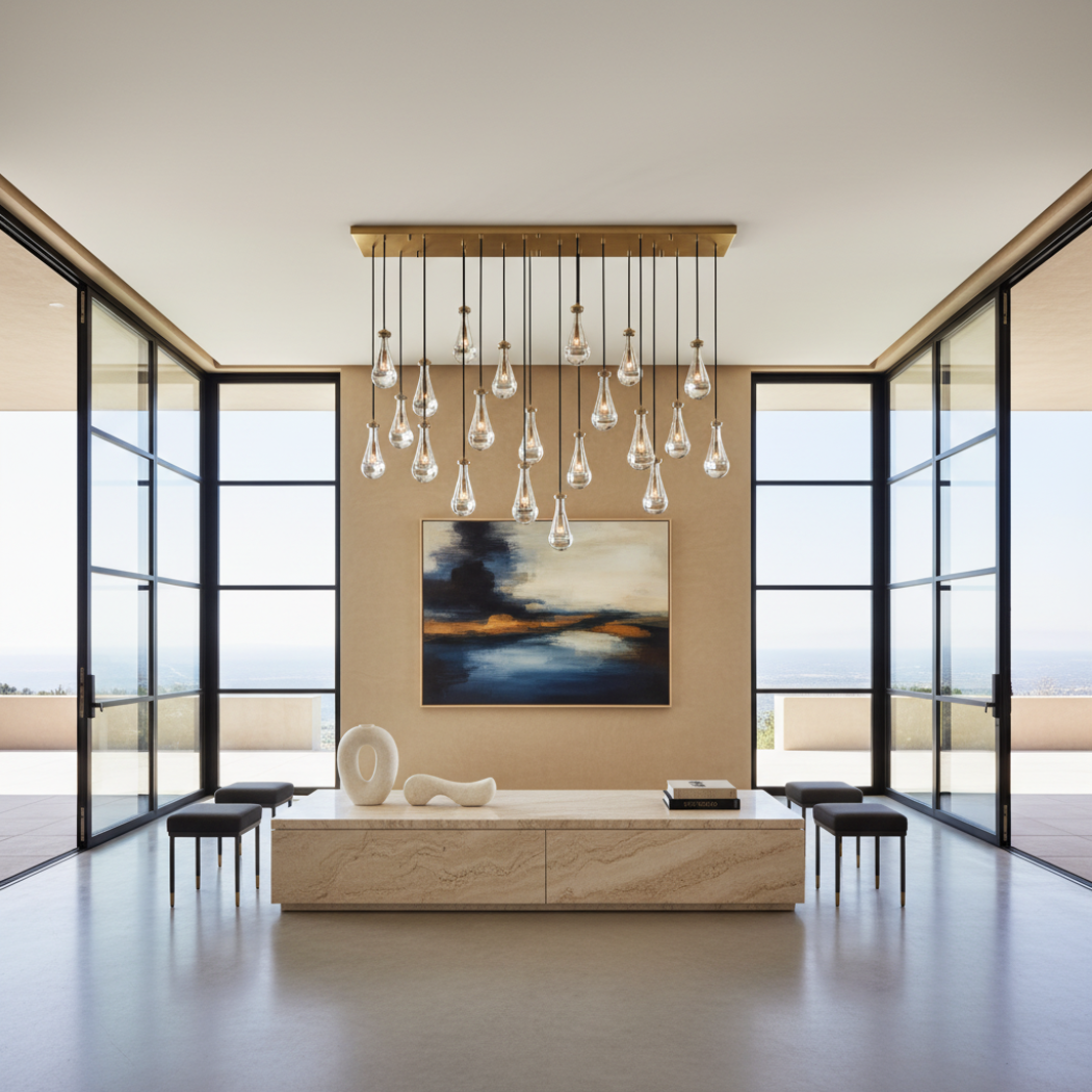 Rain Linear Modern Chandelier 72"