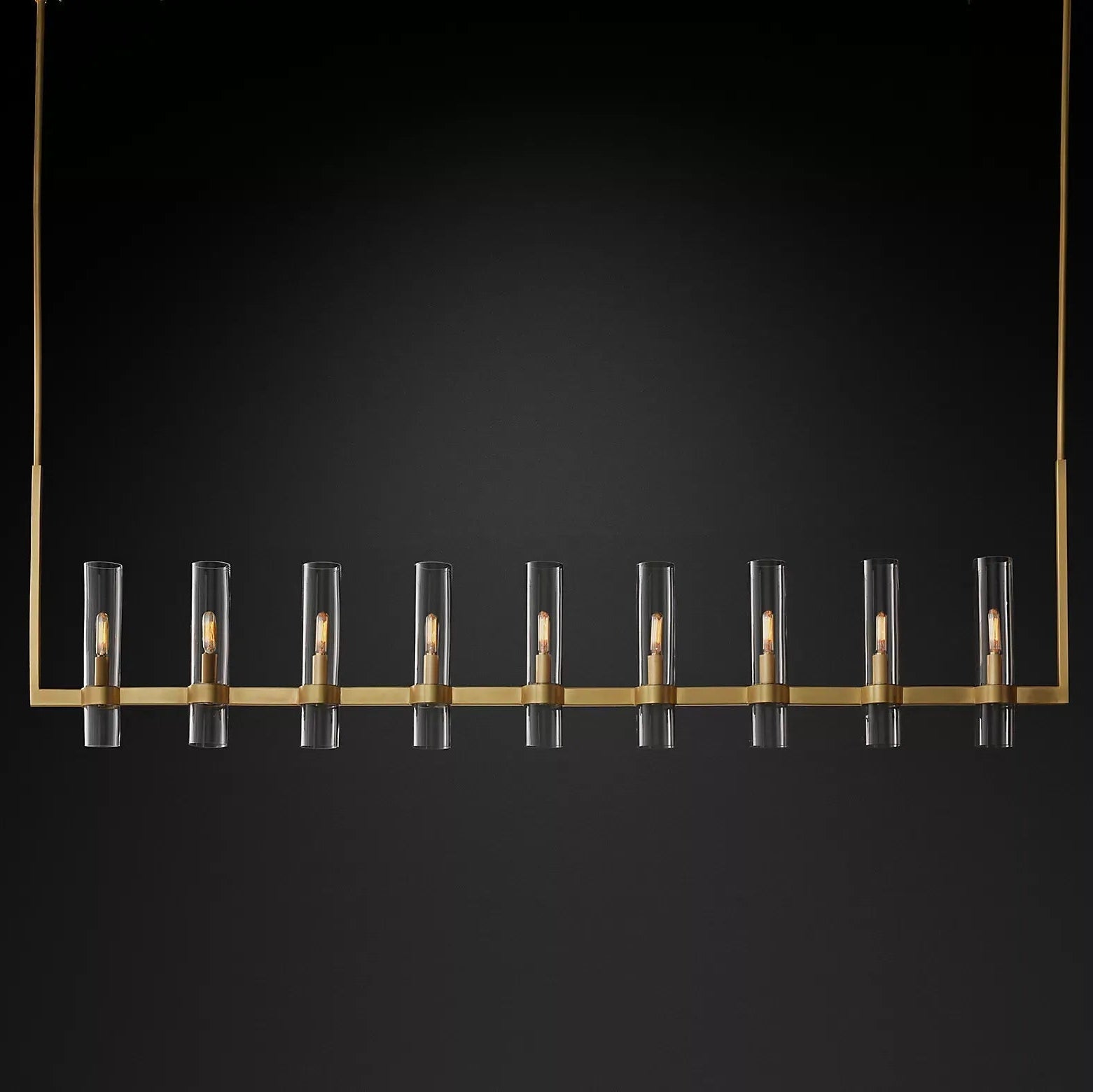 Ravelle Modern Glass Linear Chandelier 71"