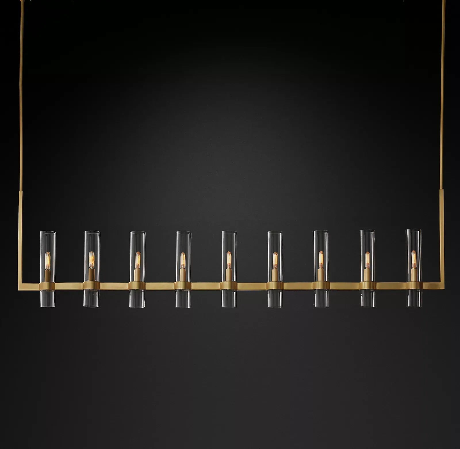 Ravelle Modern Glass Linear Chandelier 71"