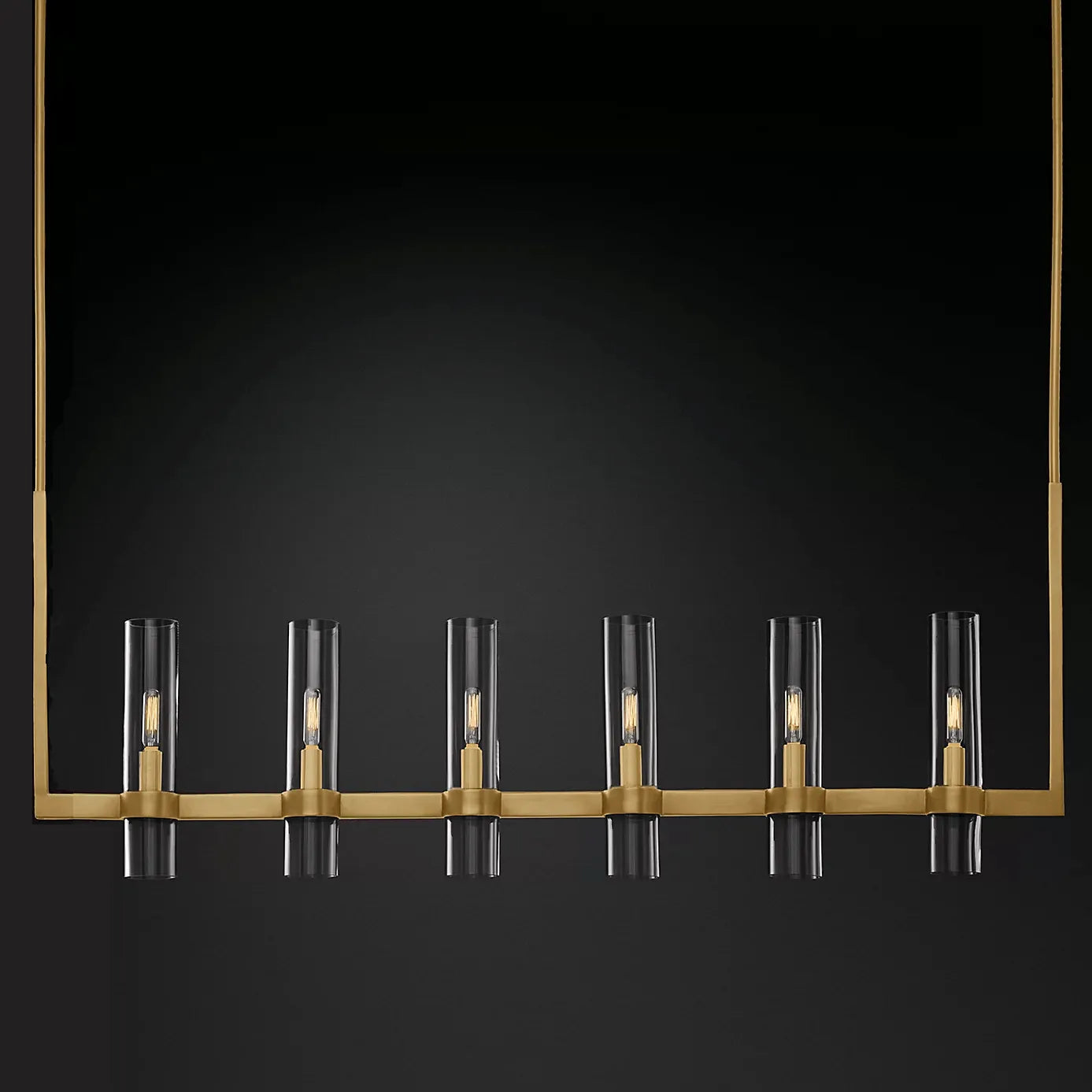 Ravelle Modern Glass Linear Chandelier 41"