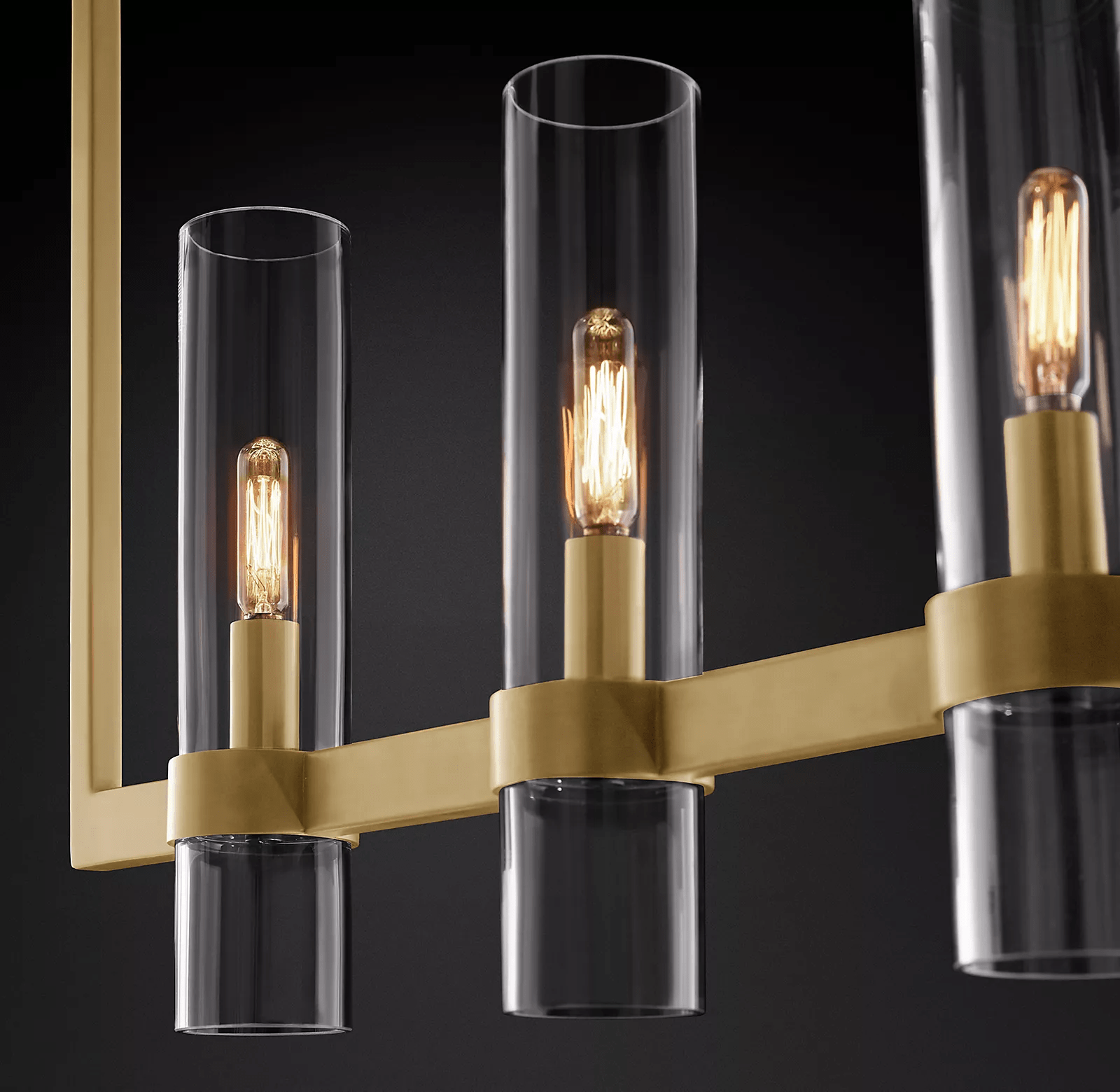 Ravelle Modern Glass Linear Chandelier 41"