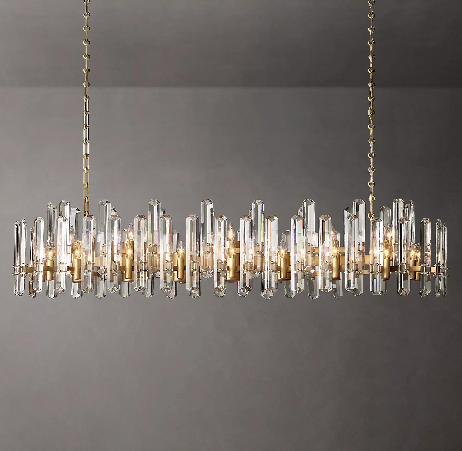Bonnington Modern Crystal Linear Chandelier 72"