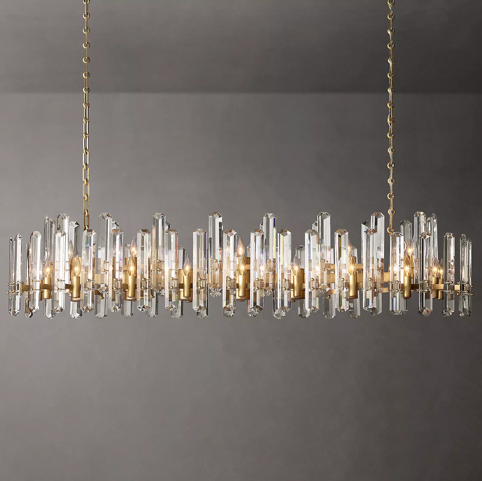 Bonnington Modern Crystal Linear Chandelier 72"