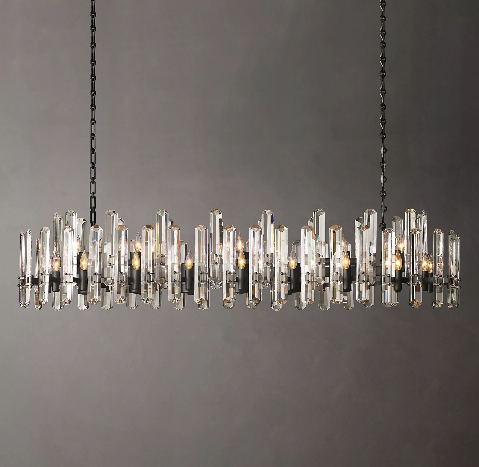 Bonnington Modern Crystal Linear Chandelier 72"