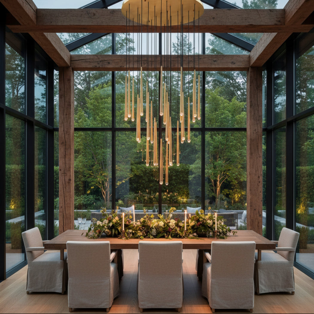 Aquitaines Modern Round Chandeliers 48"