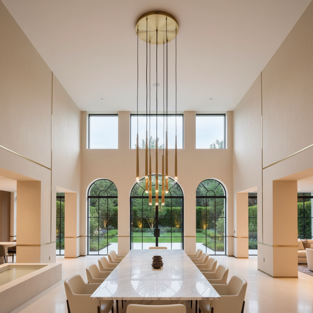 Aquitaines Modern Round Chandeliers 24"