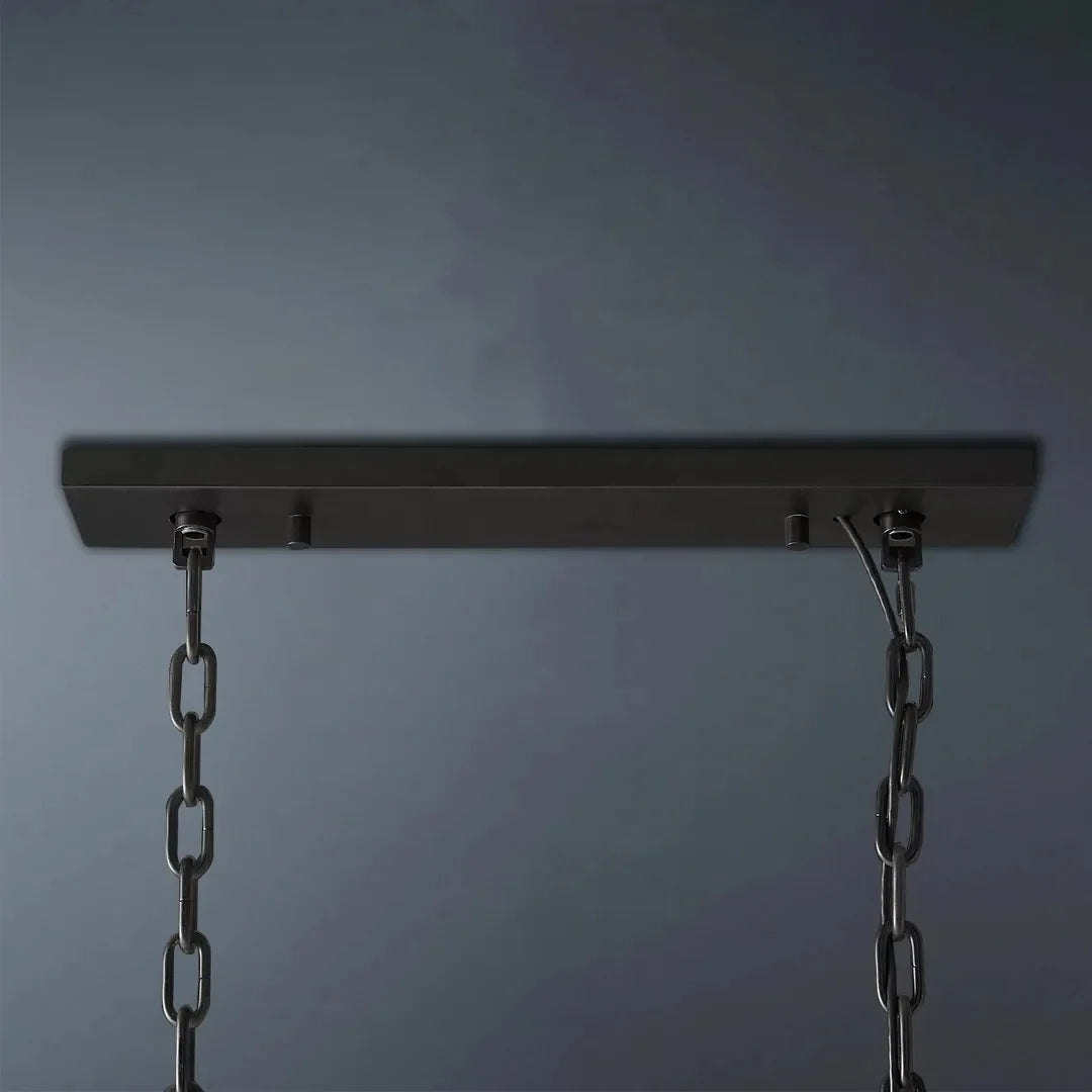 1920s Odeon 2 Tiers Crystal Linear Chandelier L40"