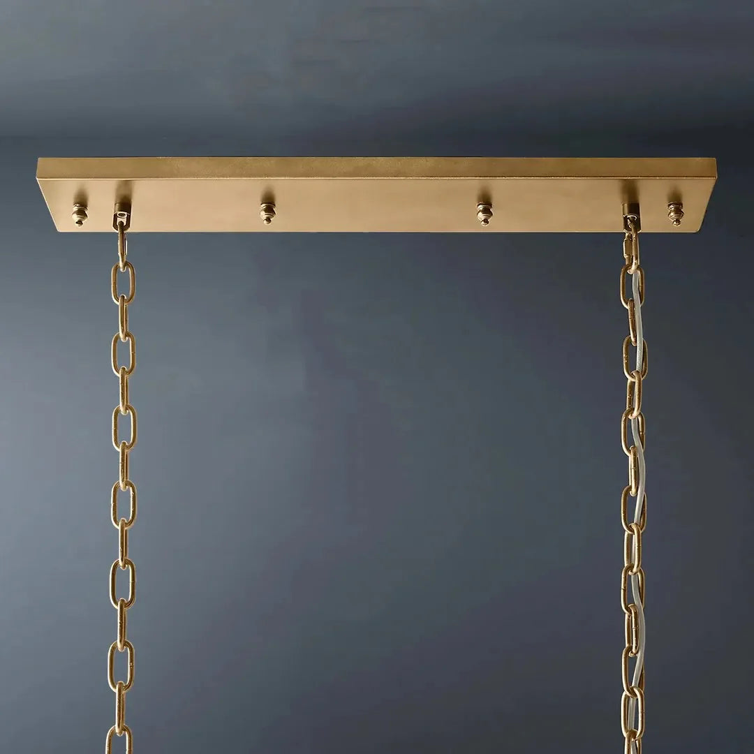 1920s Odeon 2 Tiers Crystal Linear Chandelier L40"