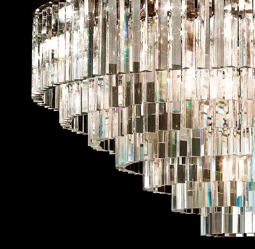 1920s Odeon Multi-tier Crystal Round Chandelier 44"