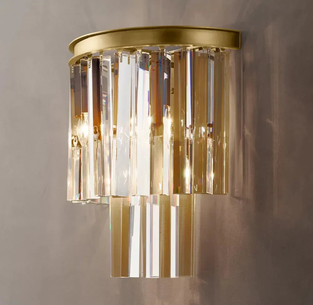 1920s Odeon Multi-tier Crystal Sconce