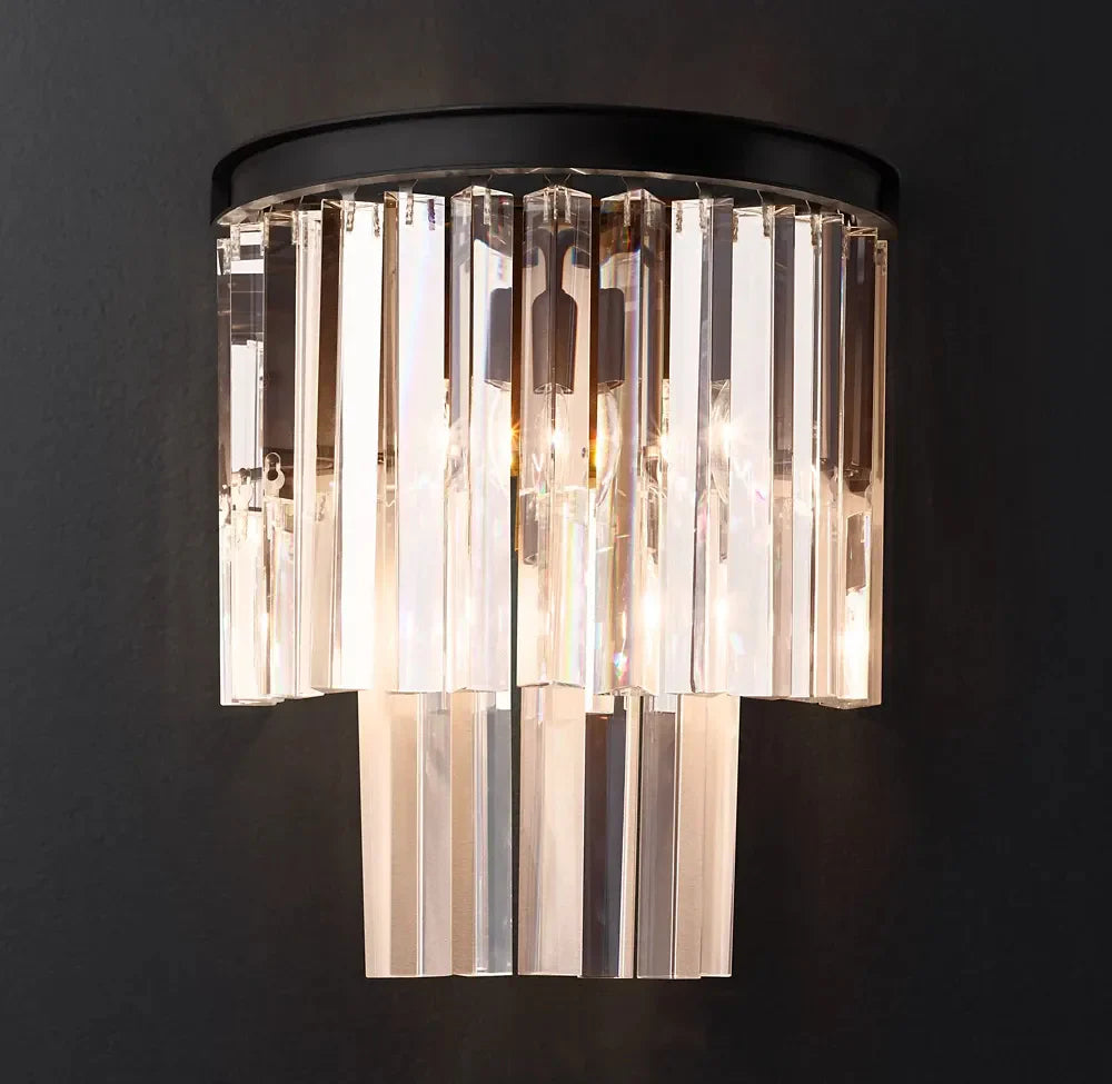 1920s Odeon Multi-tier Crystal Sconce