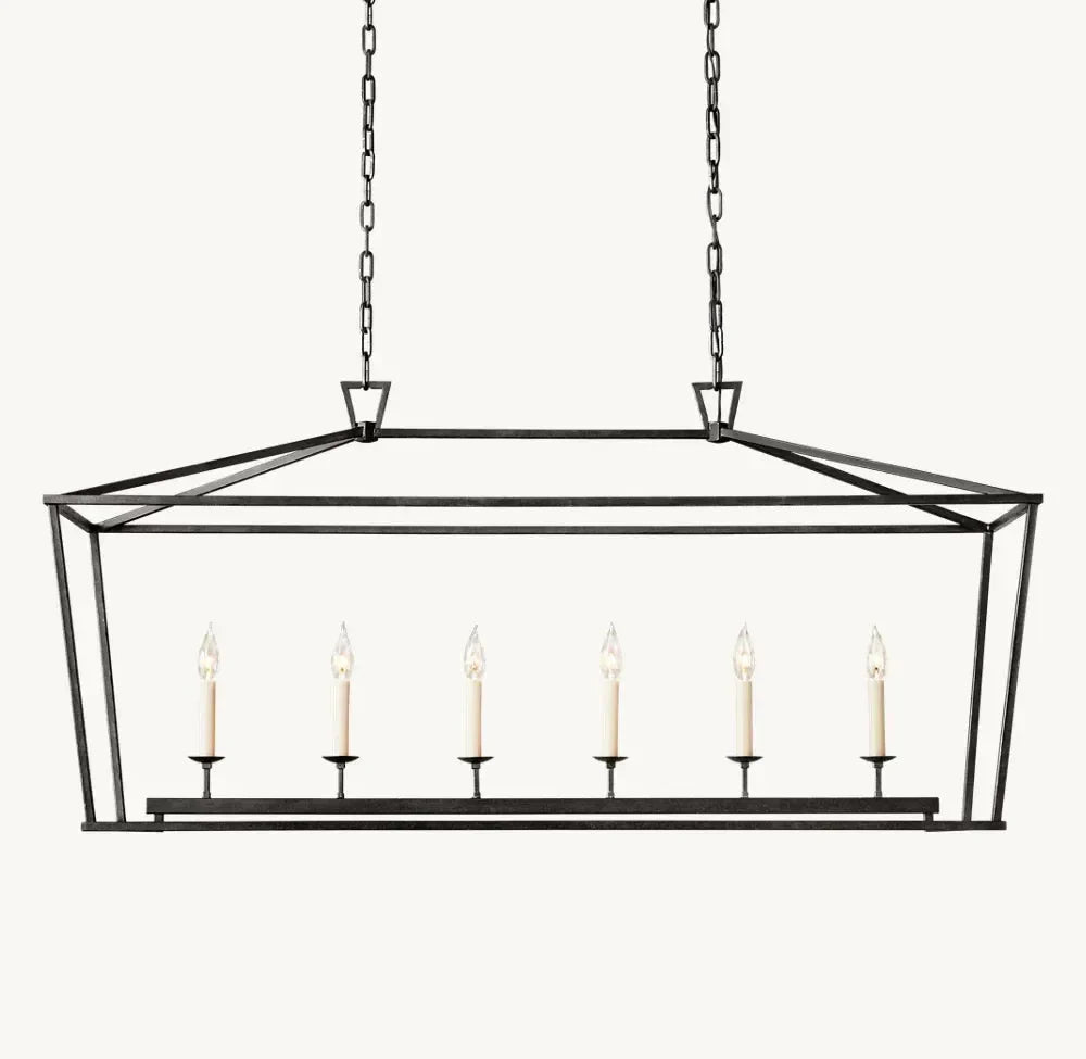 19th Century English Openwork Rectangular Chandelier 54"