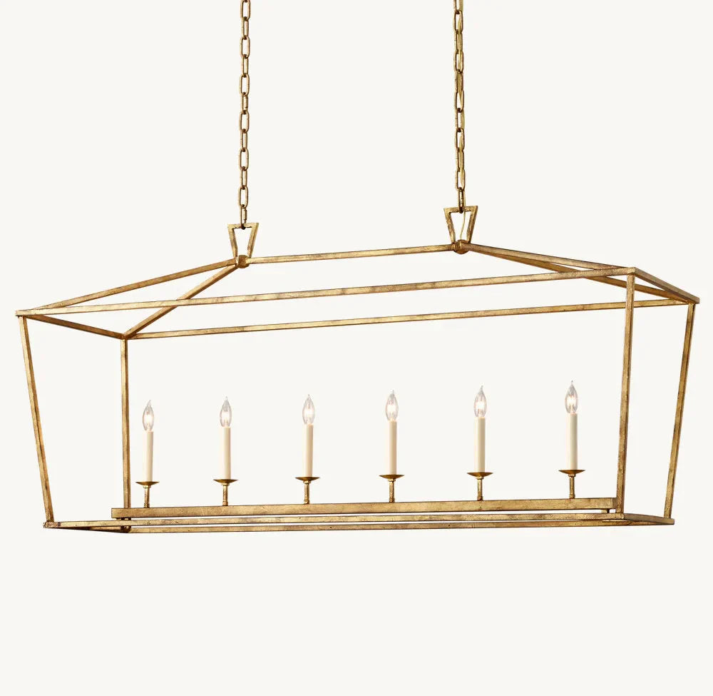 19th Century English Openwork Rectangular Chandelier 54"