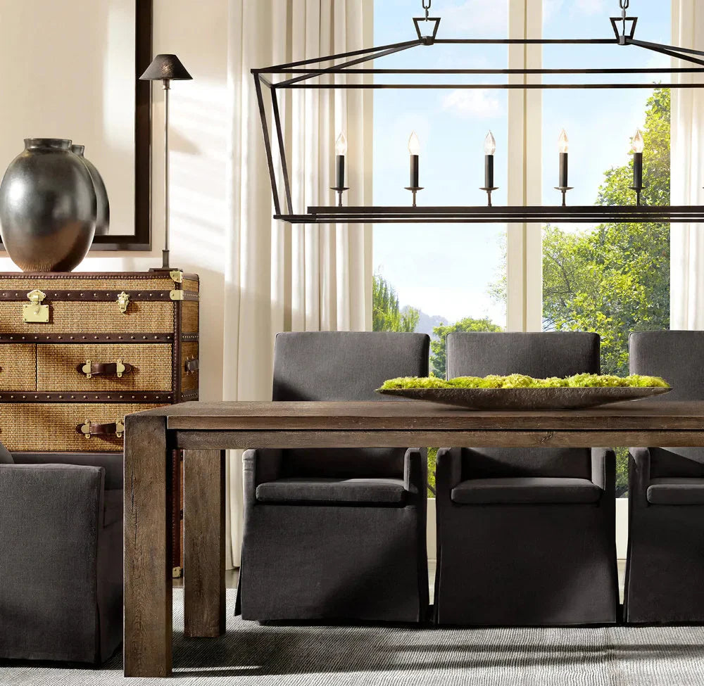 19th Century English Openwork Rectangular Chandelier 54"