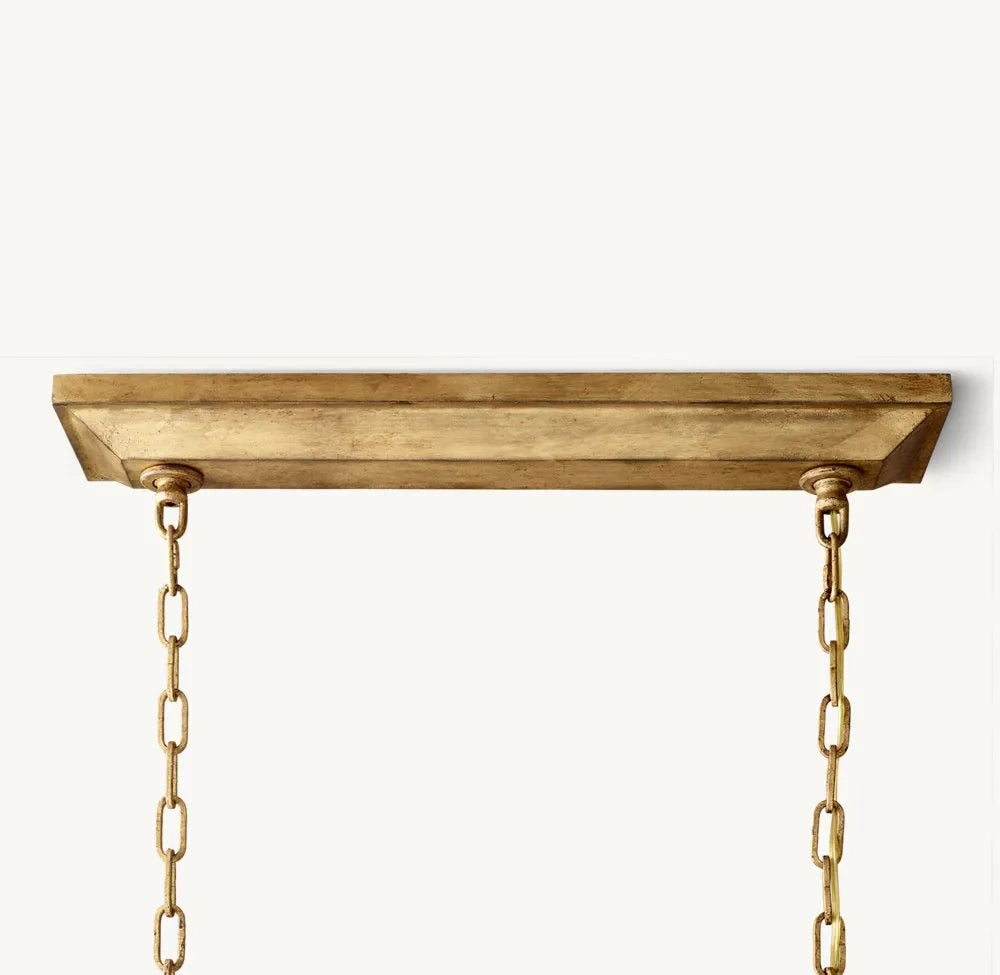 19th Century English Openwork Rectangular Chandelier 54"