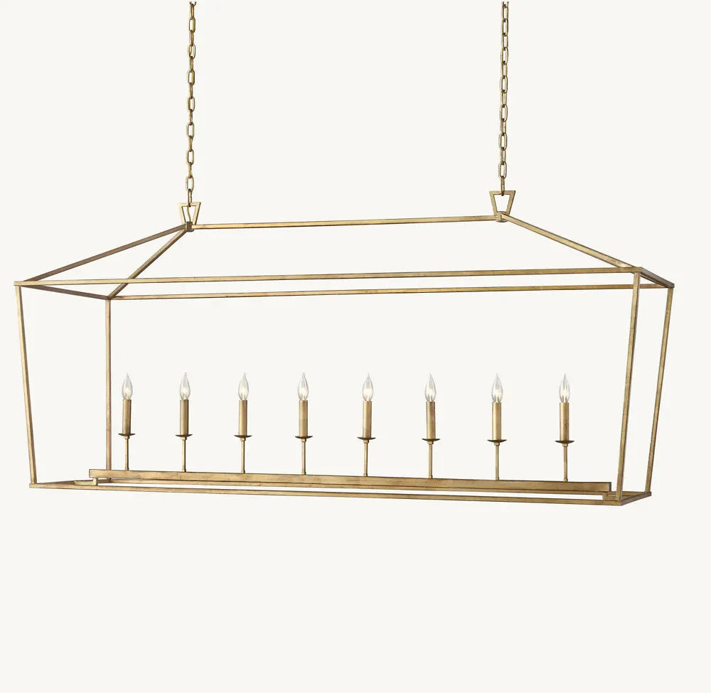 19th Century English Openwork Rectangular Chandelier 72"