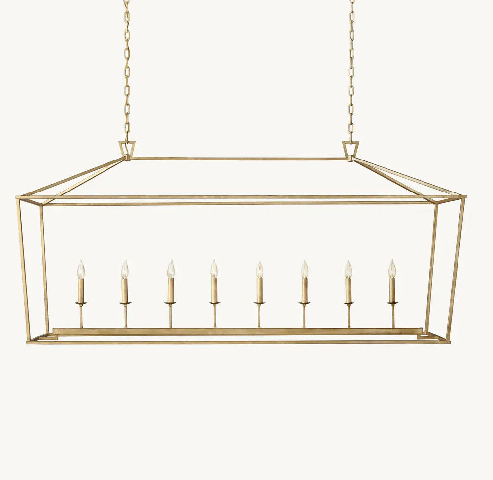 19th Century English Openwork Rectangular Chandelier 72"