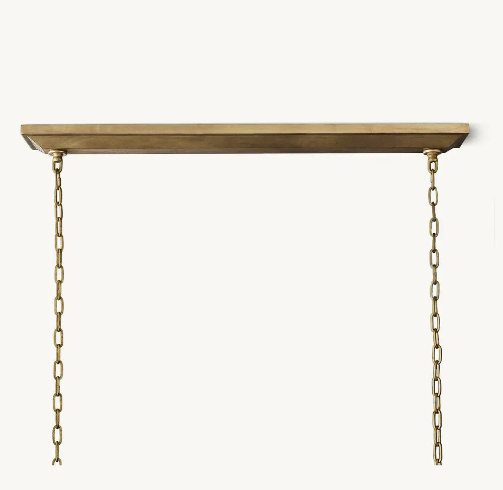 19th Century English Openwork Rectangular Chandelier 72"