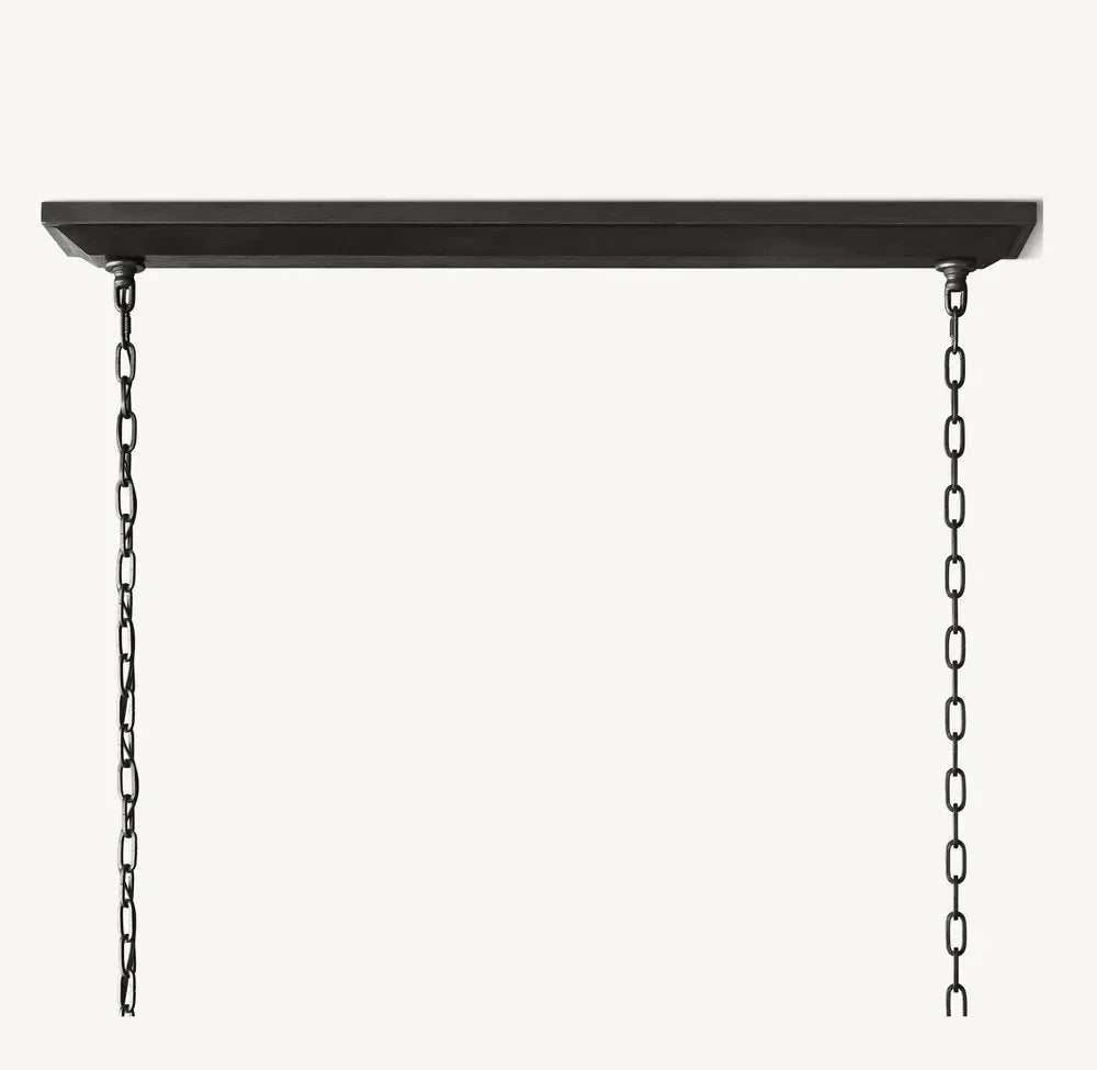 19th Century English Openwork Rectangular Chandelier 72"