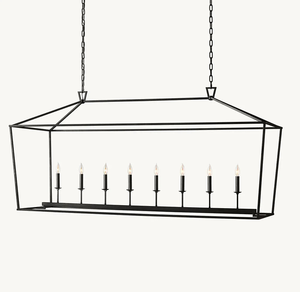 19th Century English Openwork Rectangular Chandelier 72"