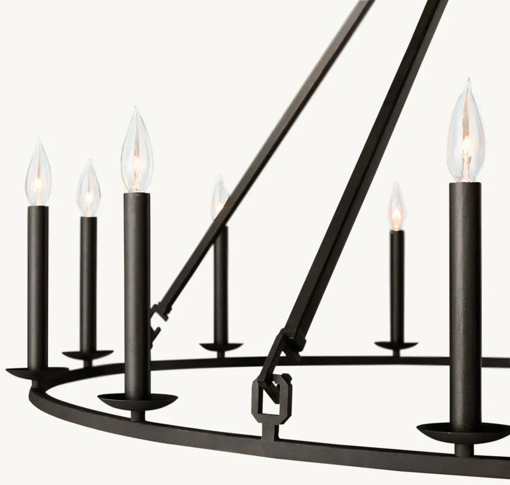 19th Century English Openwork Round Chandelier 50"