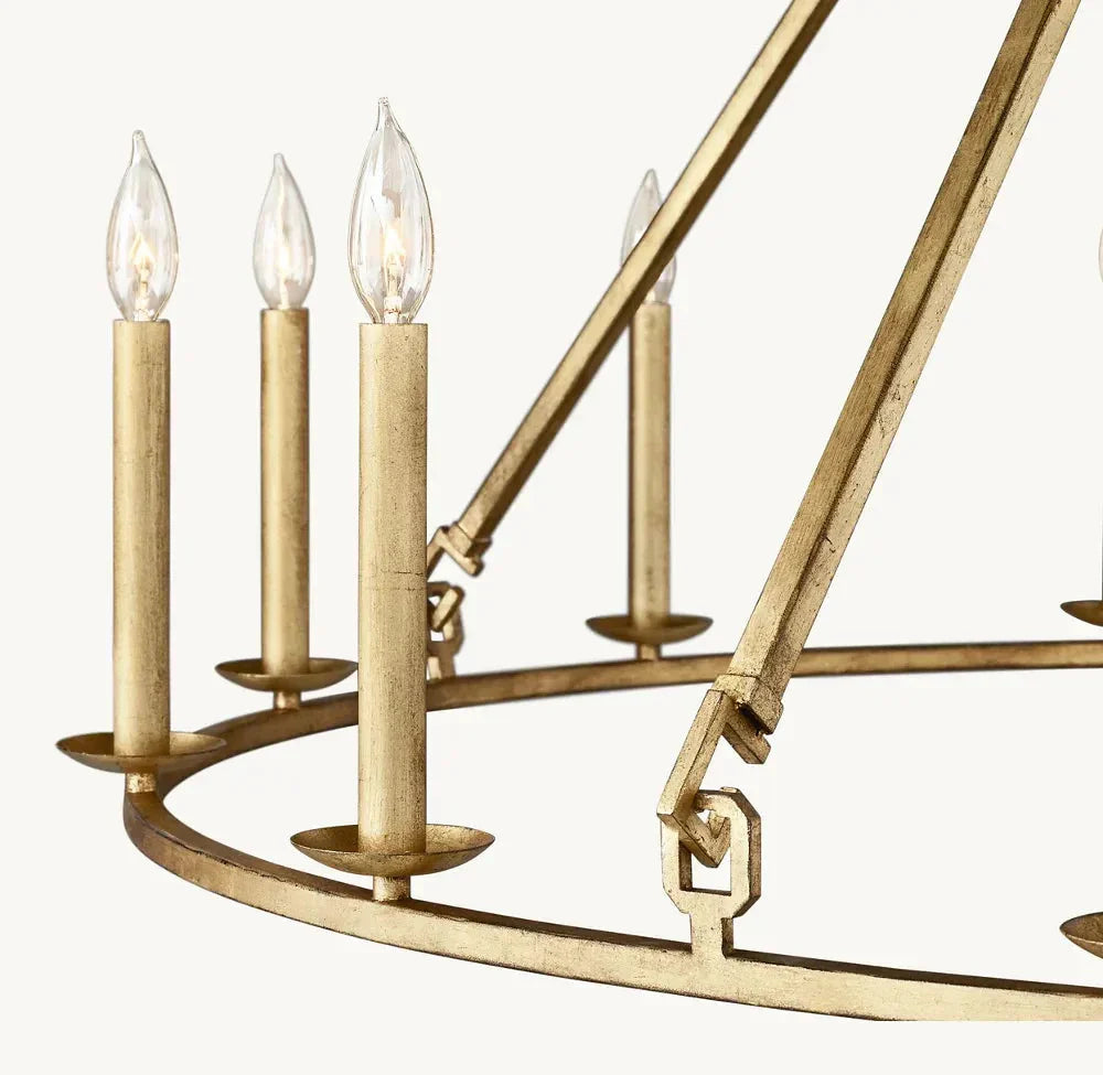 19th Century English Openwork Round Chandelier 50"