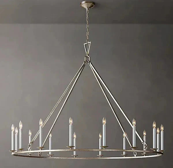 19th Century English Openwork Round Chandelier 50"