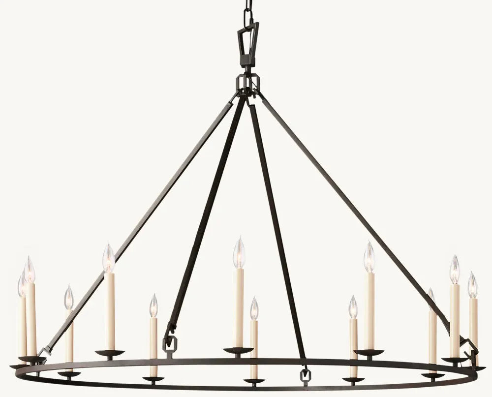 19th Century English Openwork Round Chandelier 50"